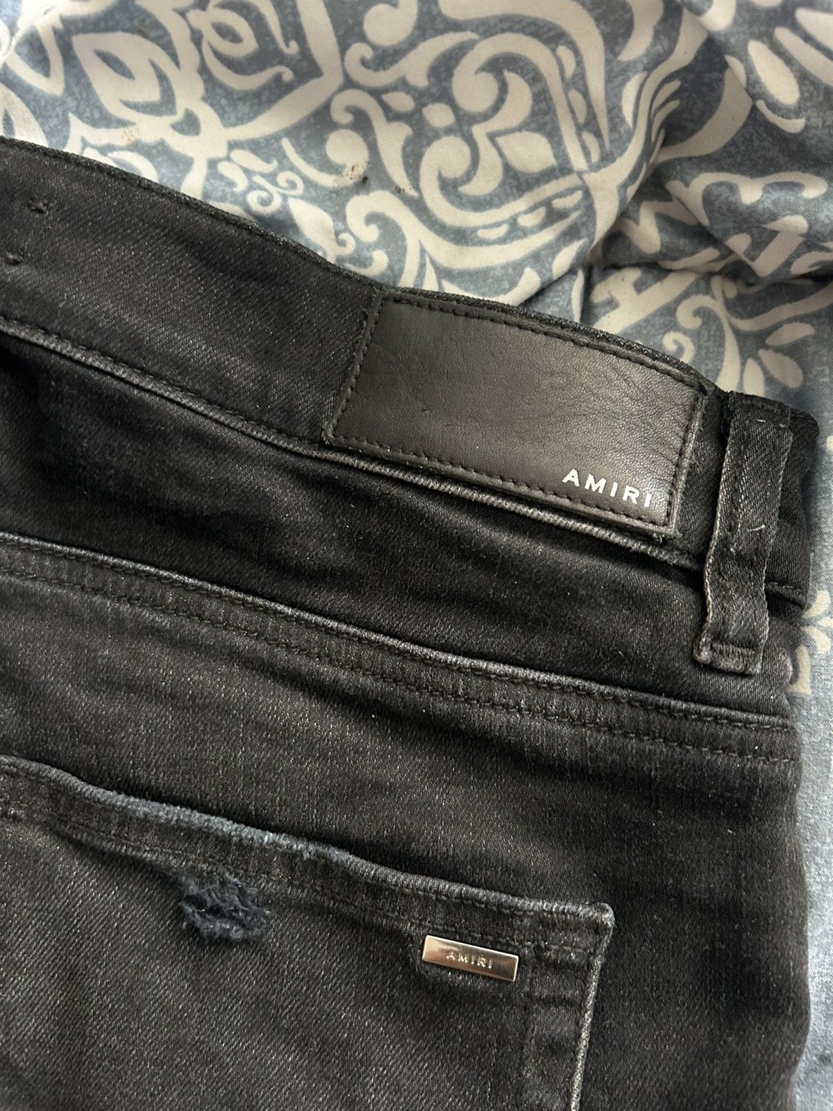 Amiri Amiri Bandana Flame Jeans Black/Blue Size US 33 - 3 Thumbnail