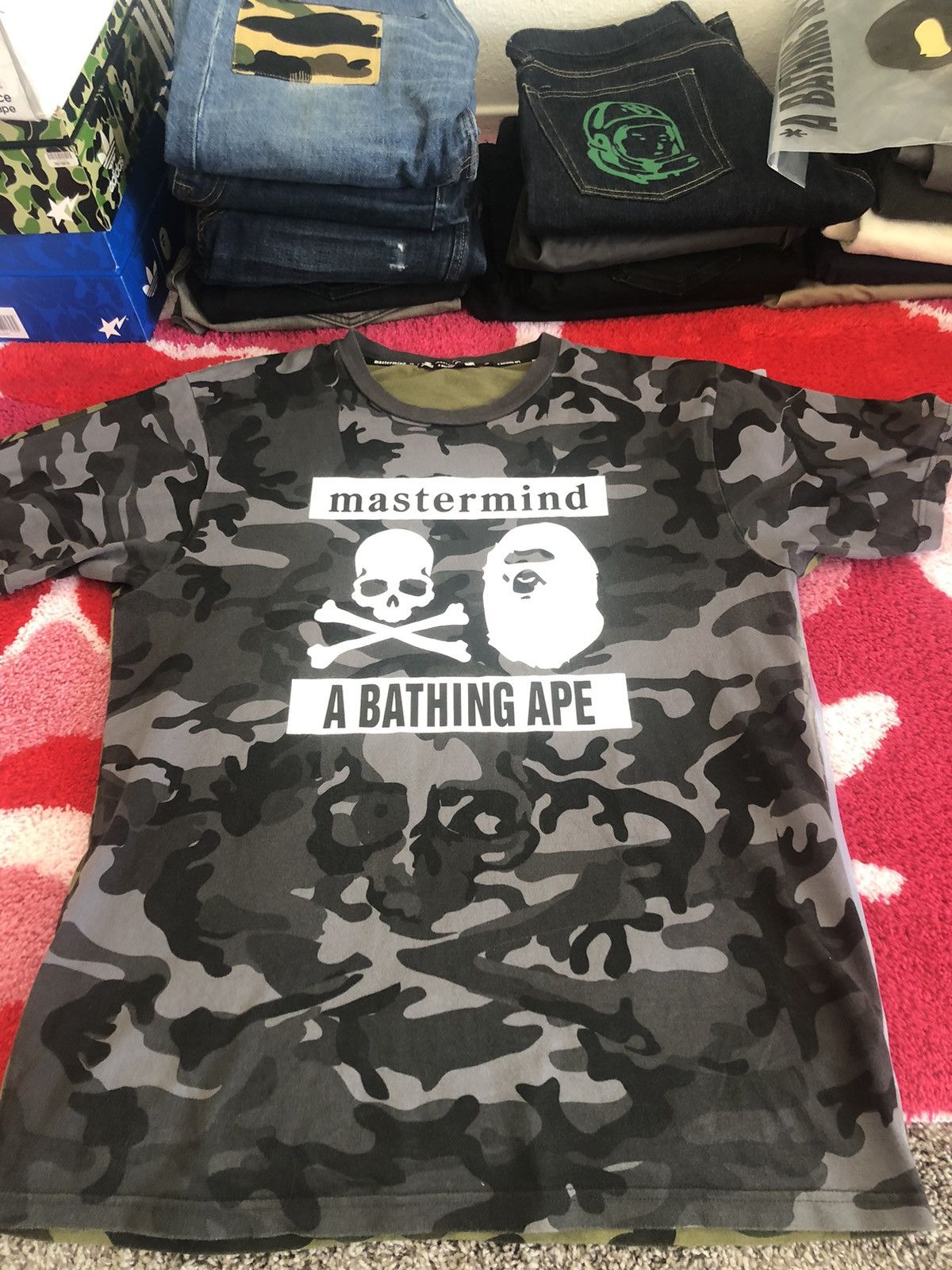 Bape × Mastermind Japan Bape x Mastermind Split Camo Logo Tee Size US M / EU 48-50 / 2 - 1 Thumbnail