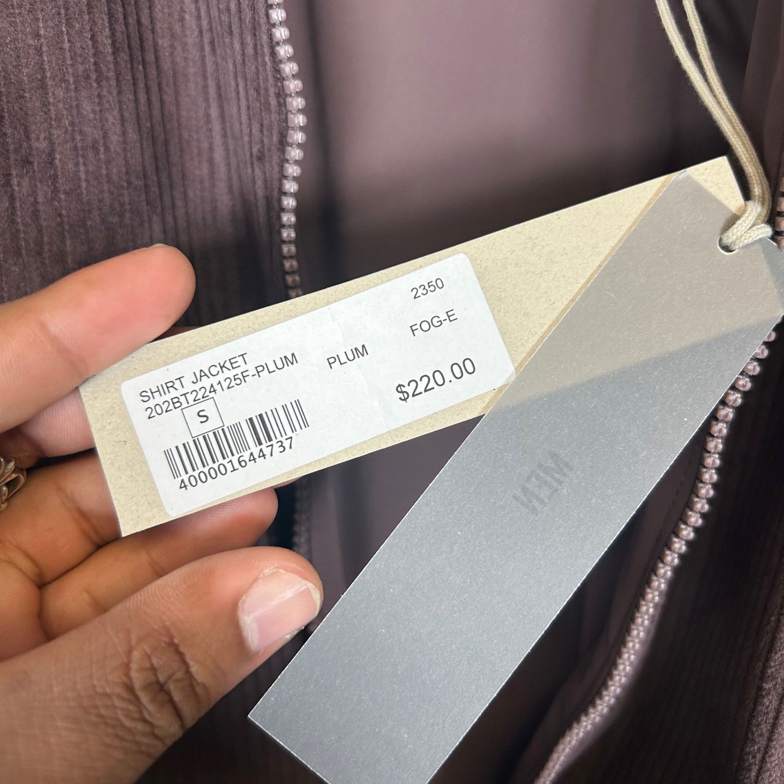 Fear of God Fear of God Essentials Plum Corduroy Jacket Size S Size US S / EU 44-46 / 1 - 3 Thumbnail