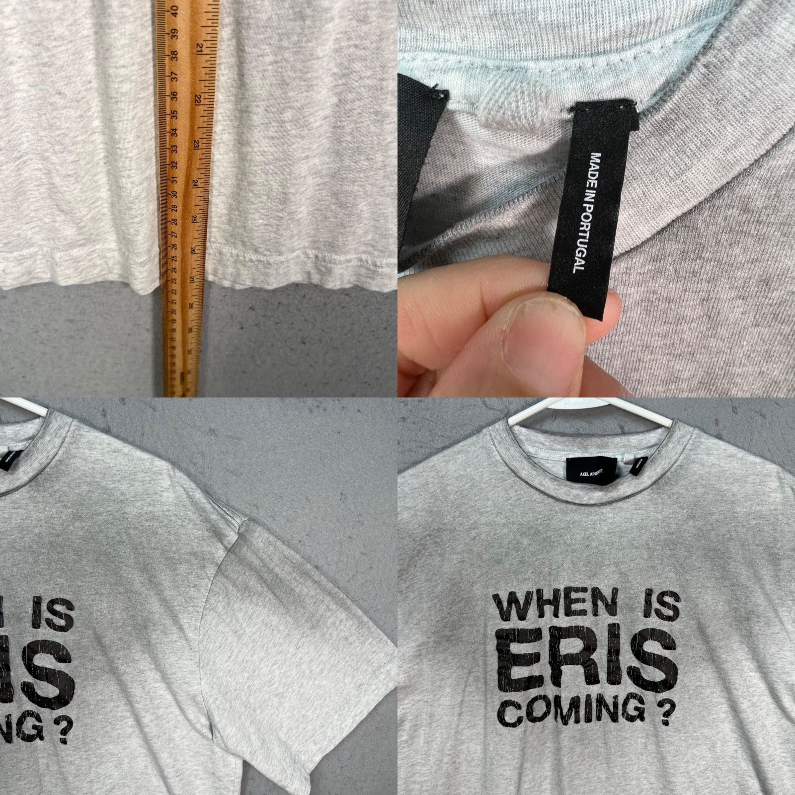 Axel Arigato Axel Arigato When Is Eris Coming? Graphic Gray T-Shirt 100% Organic Cotton Small Men Shirt Size US S / EU 44-46 / 1 - 8 Thumbnail