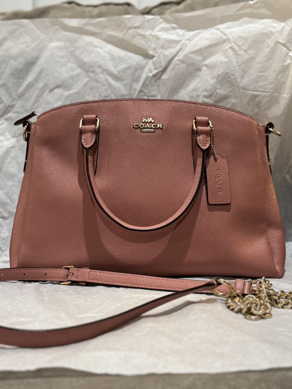 Pink Coach Sage Carryall Satchel Crossbody Shoulder bag