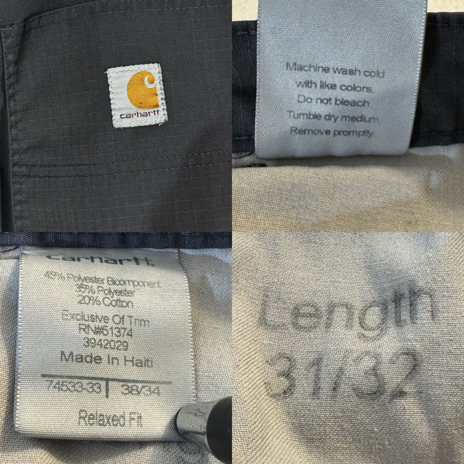 Carhartt VINTAGE Carhartt Pants Mens 38x31 Gray Ripstop Relaxed Fit Work Utility Zip Pocket Size US 38 / EU 54 - 8 Thumbnail