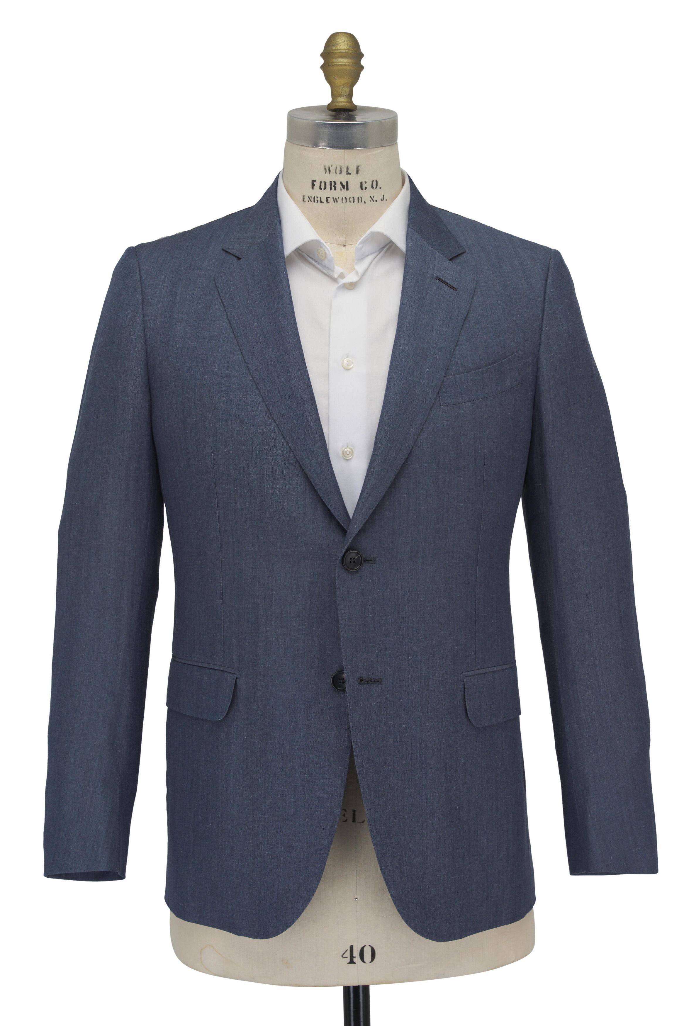 o1mtch0225 Wool & Linen Sportcoat in Denim Blue