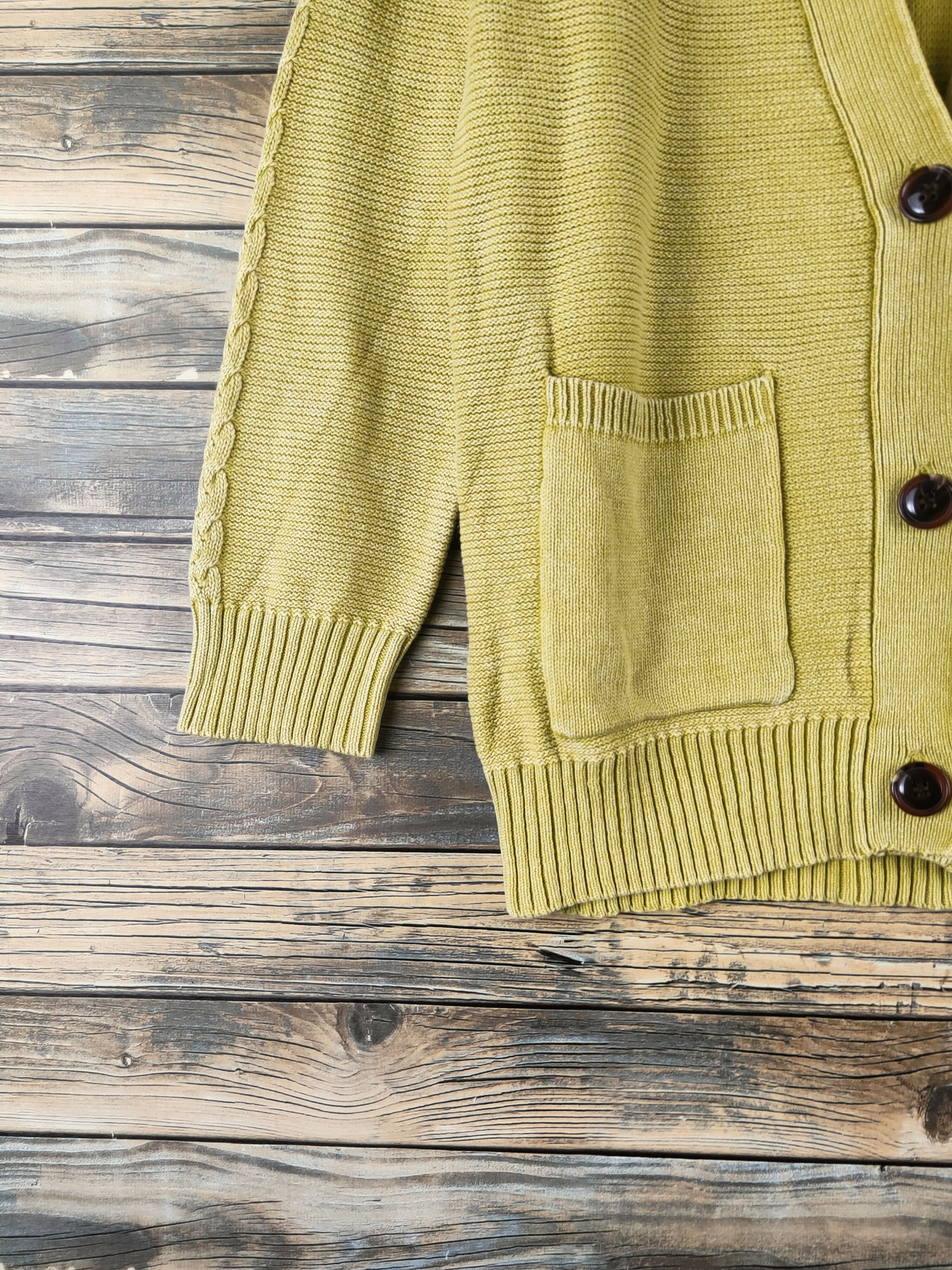 Vintage DL Ray Cassin Mustard Knitwear Cardigan #46-980 Size US M / EU 48-50 / 2 - 4 Thumbnail