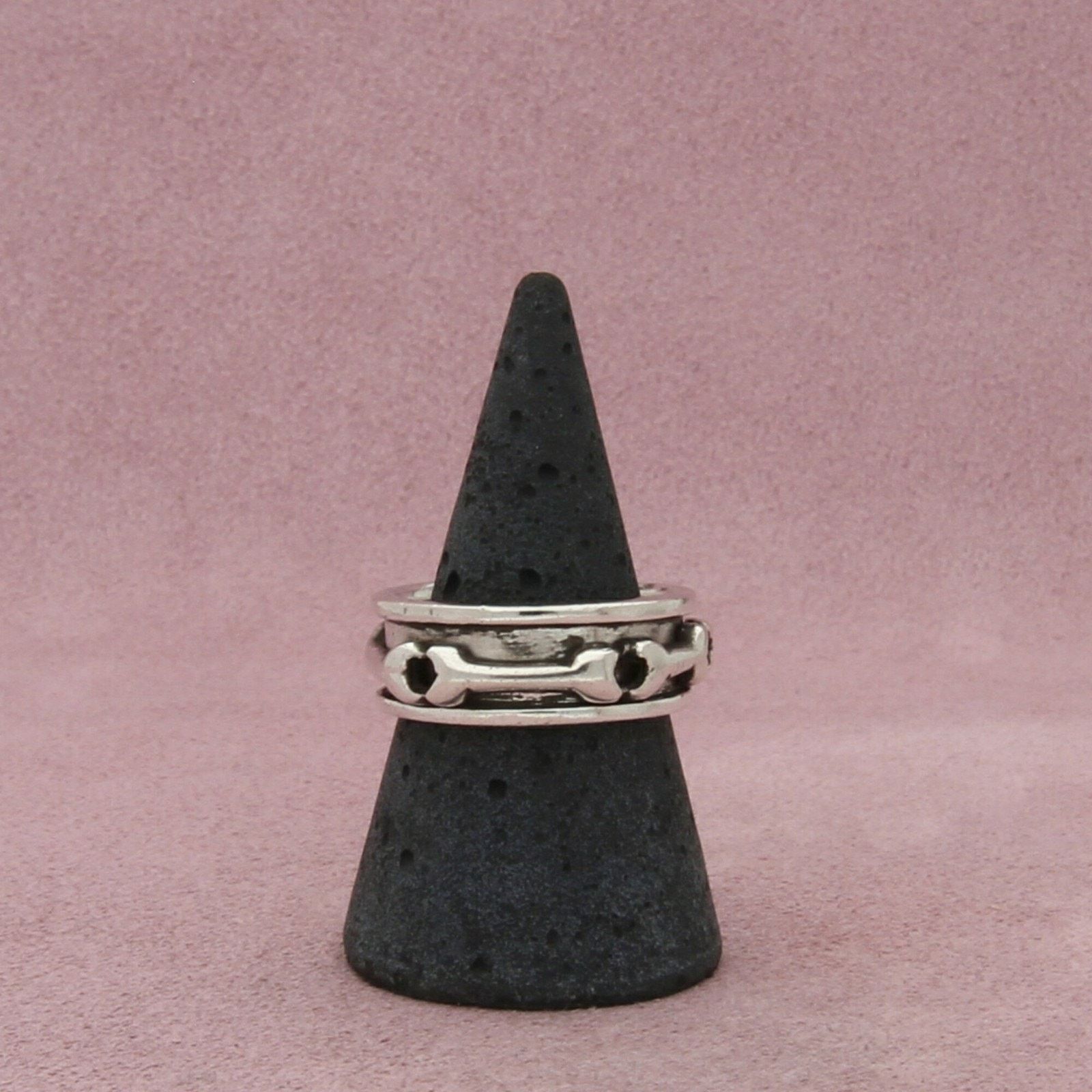 Sterling Silver sterling silver mens bones spinner band ring size 8.75 Size ONE SIZE - 3 Thumbnail