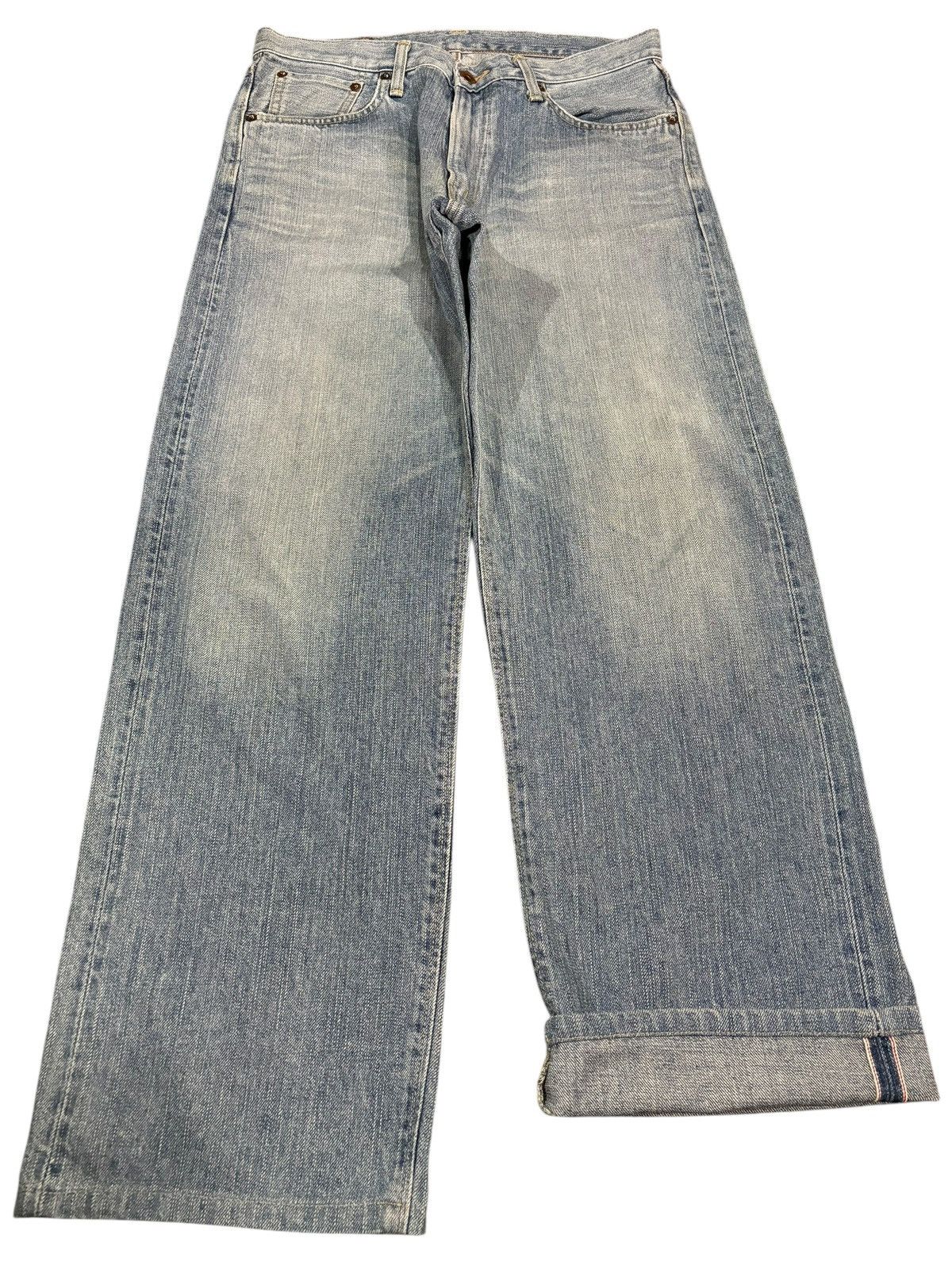 Edwin × Japanese Brand × Self Edge 90s Vtg Edwin 505z Selvedge Orange Tag Faded Jeans Size US 33 - 1 Thumbnail