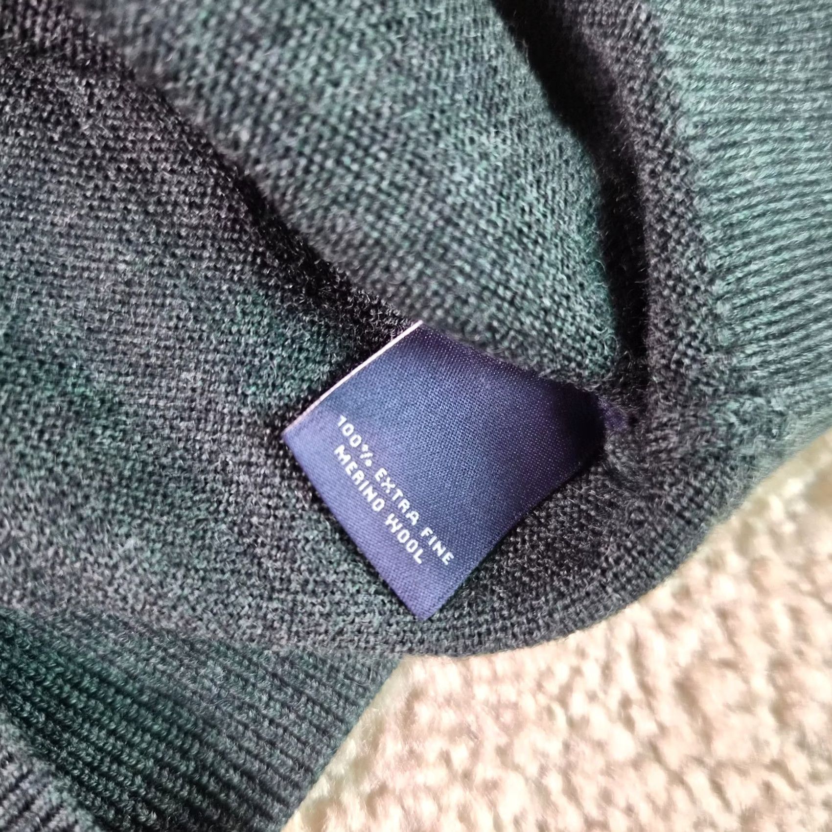 Hart Schaffner Marx Hart Schaffner Marx Mens V Neck Pullover Merino Wool Sweater Size XL Green Size US XL / EU 56 / 4 - 4 Thumbnail