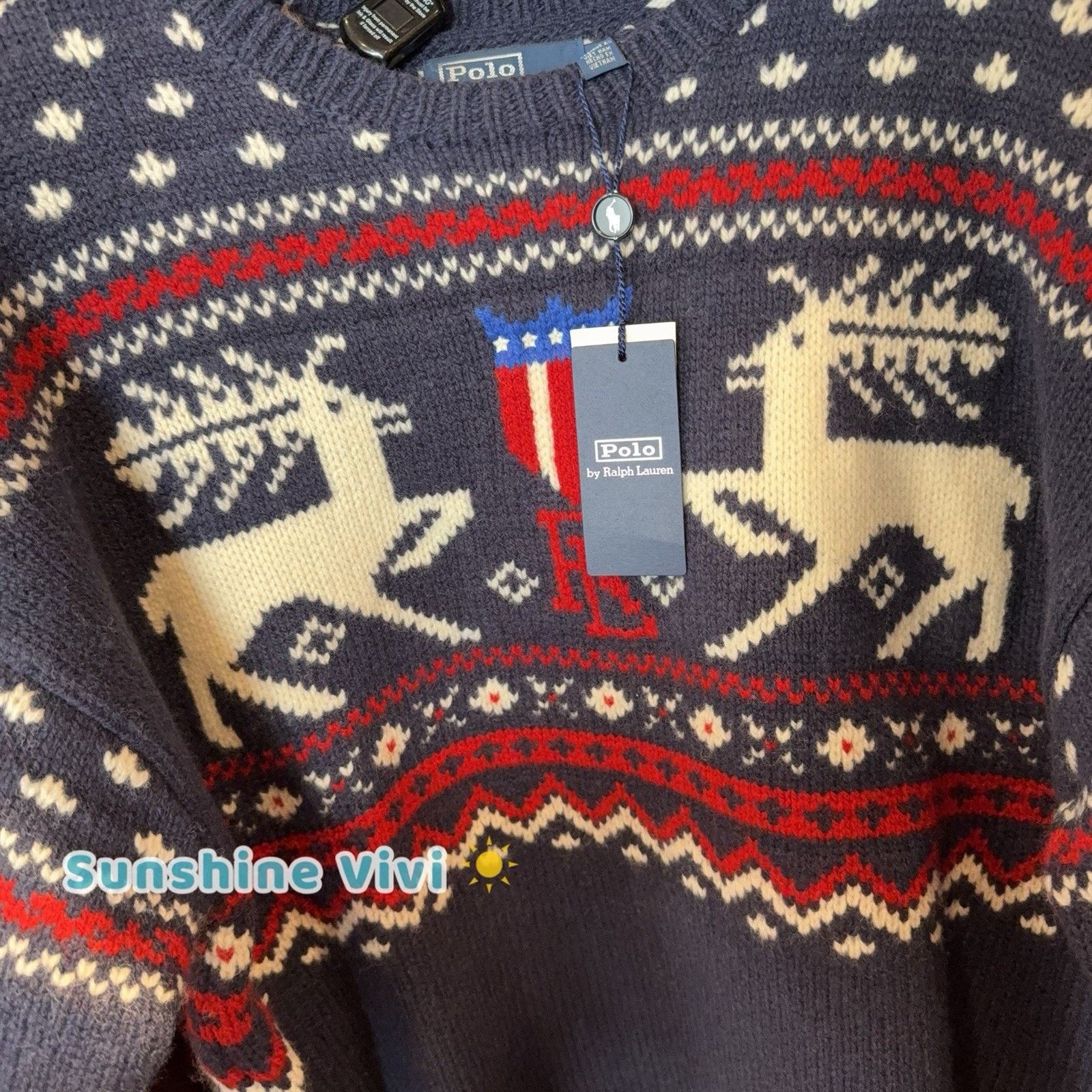 Ralph Lauren Purple Label NWT RALPH LAUREN Men Reindeer Patterned Wool Sweater large Size US L / EU 52-54 / 3 - 6 Thumbnail