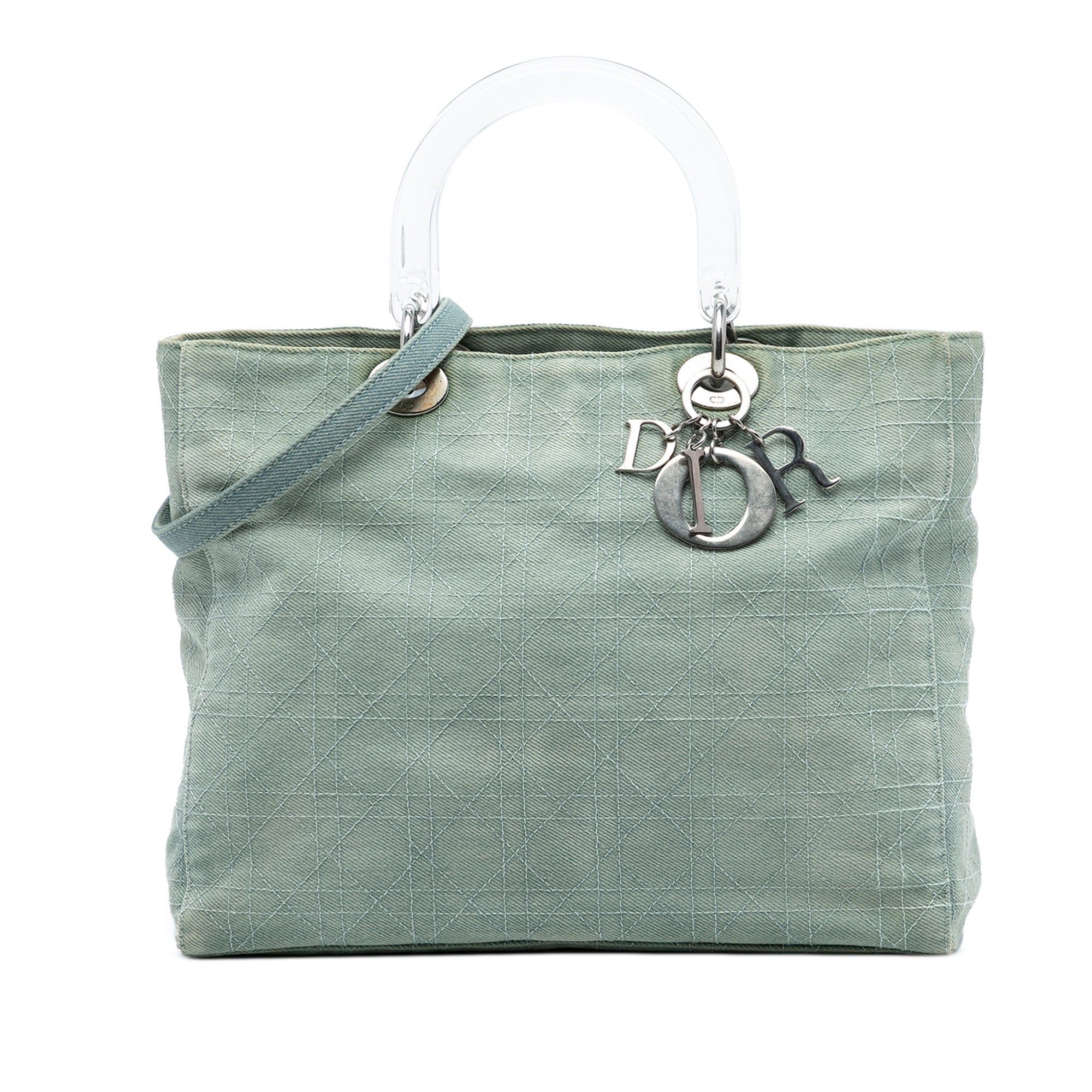 Dior Large Denim Cannage Acrylic Handles Lady Dior Size ONE SIZE - 1 Thumbnail