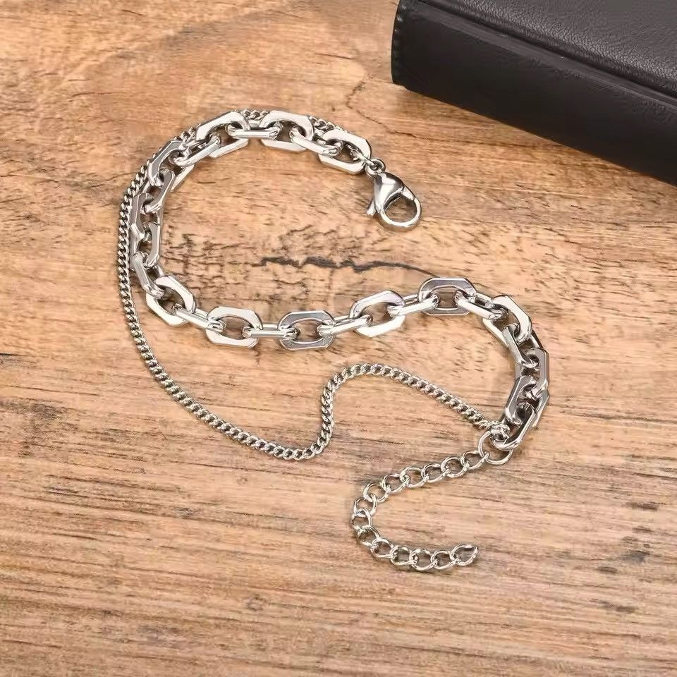 Jewelry × Vintage Stacked Rolo Chain Cuban Link Chain Bracelets Size ONE SIZE - 2 Thumbnail