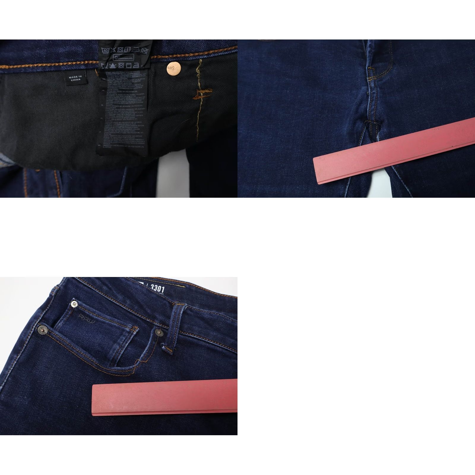 G-Star G-STAR 3301 Slim Jeans Men's Blue Denim Stretched Faded W34/L34 Zip Fly Size US 34 / EU 50 - 8 Thumbnail