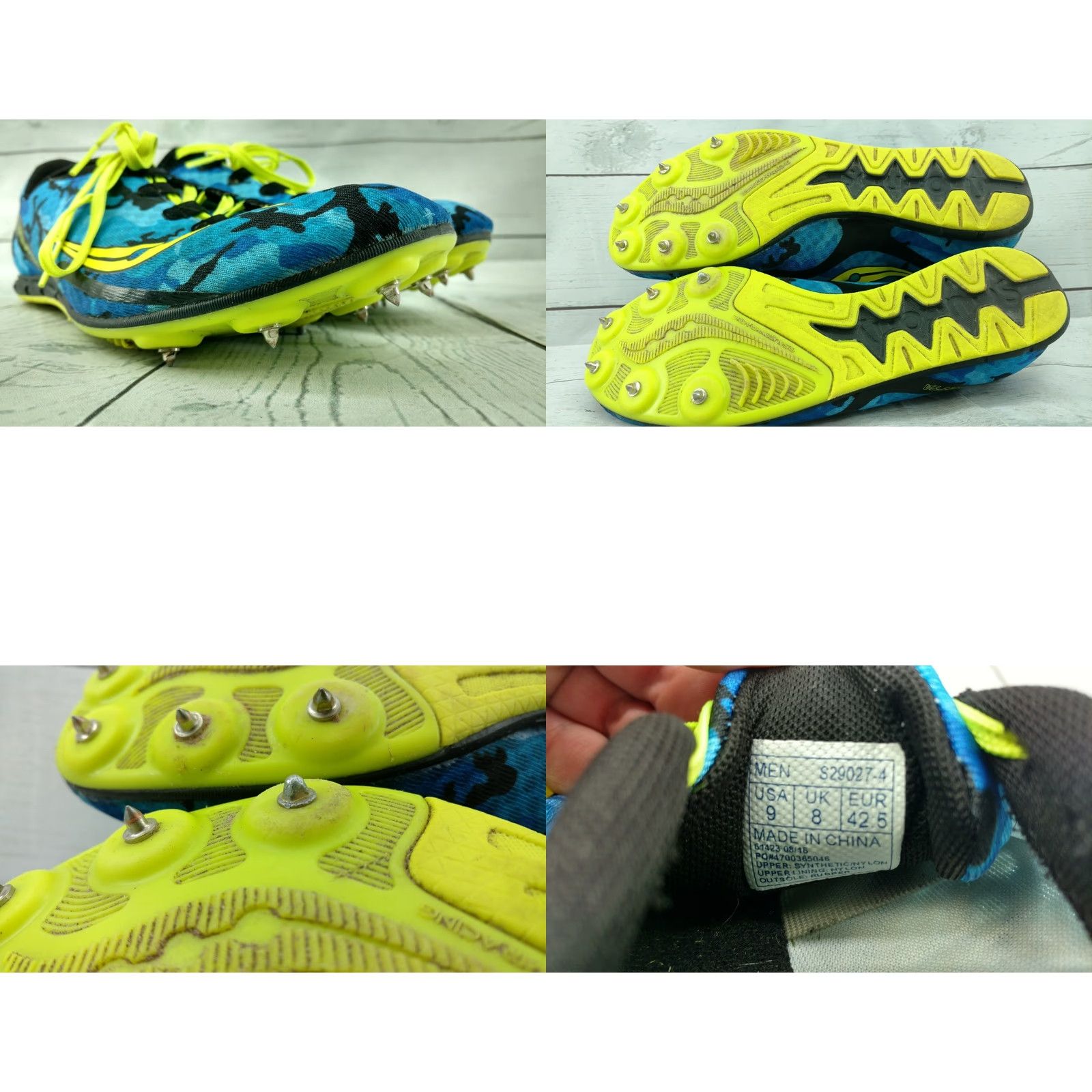 Saucony VINTAGE Saucony Vendetta Running Cleat Men’s Size 9 Blue Camo Pattern Cleats Shoe Size US 9 / EU 42 - 8 Thumbnail