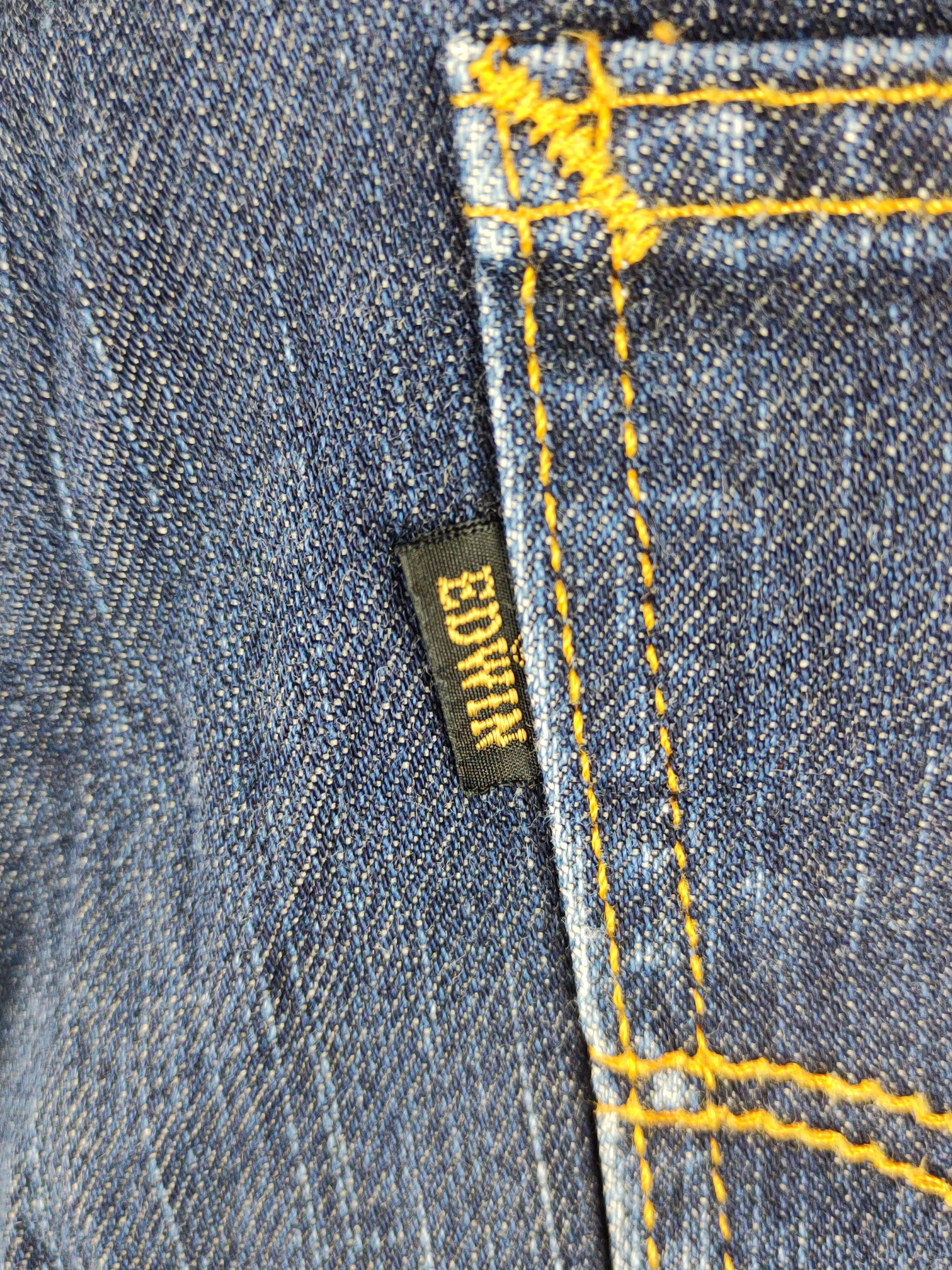 Edwin Edwin Dark Blue Distressed Ripped Jeans #S2336 Size US 34 / EU 50 - 7 Thumbnail