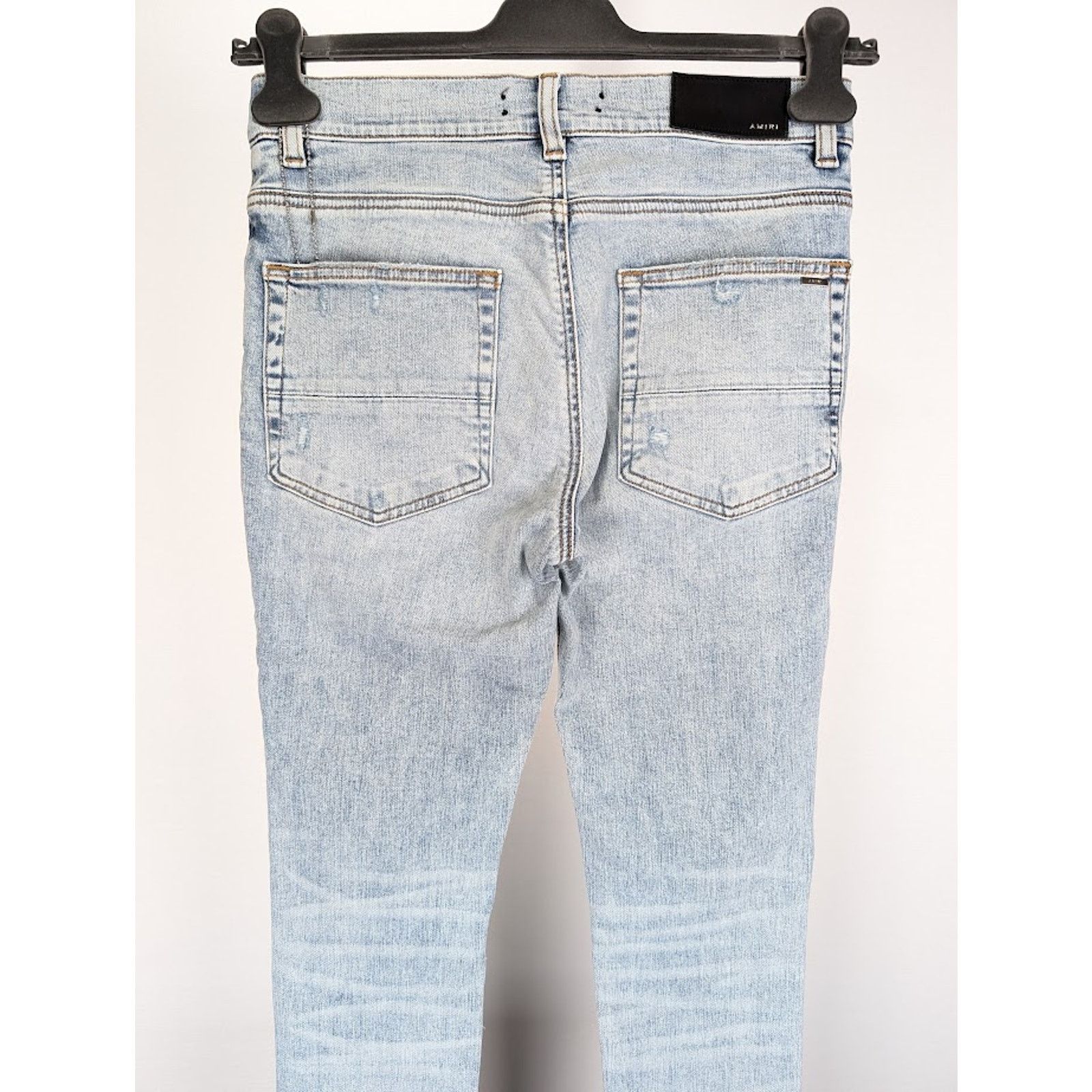Amiri o1rshd1 Pajama Art Patch Jeans in Light Blue Size US 33 - 15 Thumbnail