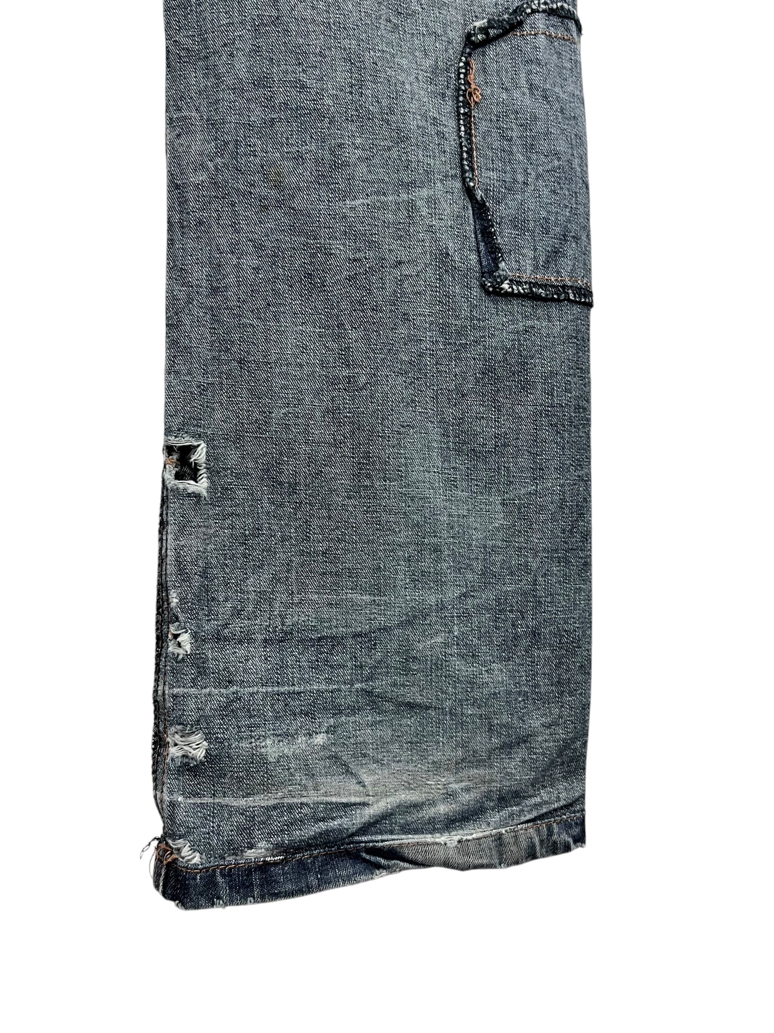💀GRUNGE🔥LOWBOX Mudwash Distressed Ripped Denim Undercover