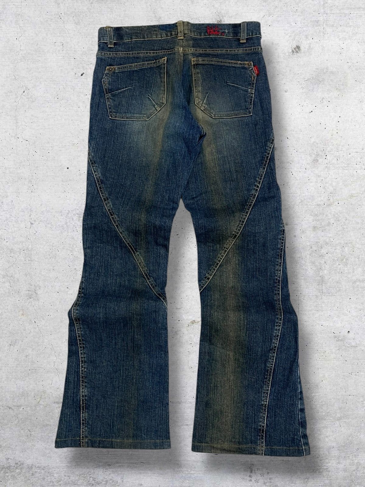 Tornado Mart RITSUKO SHIRAHAMA 1990S JAPAN DESIGNER FLARED DISTRESS DENIM Size US 28 / EU 44 - 6 Thumbnail