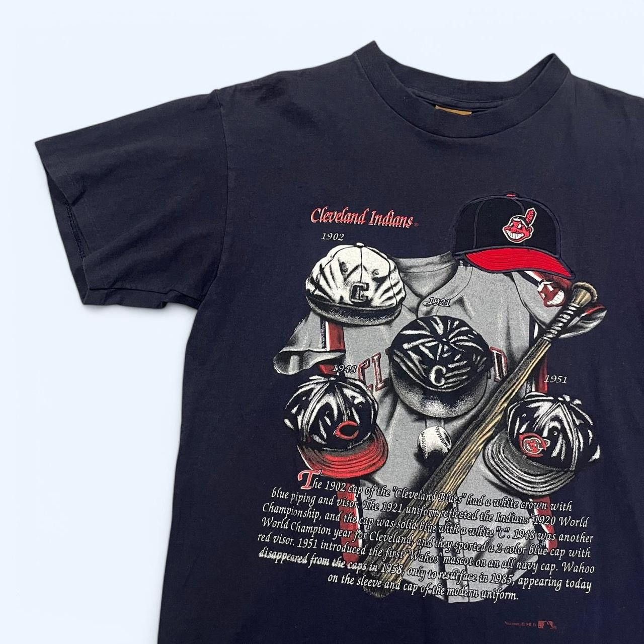 MLB × Nutmeg × Vintage Vintage 90’s Cleveland Indians Nutmeg History T-Shirt Size US L / EU 52-54 / 3 - 2 Thumbnail