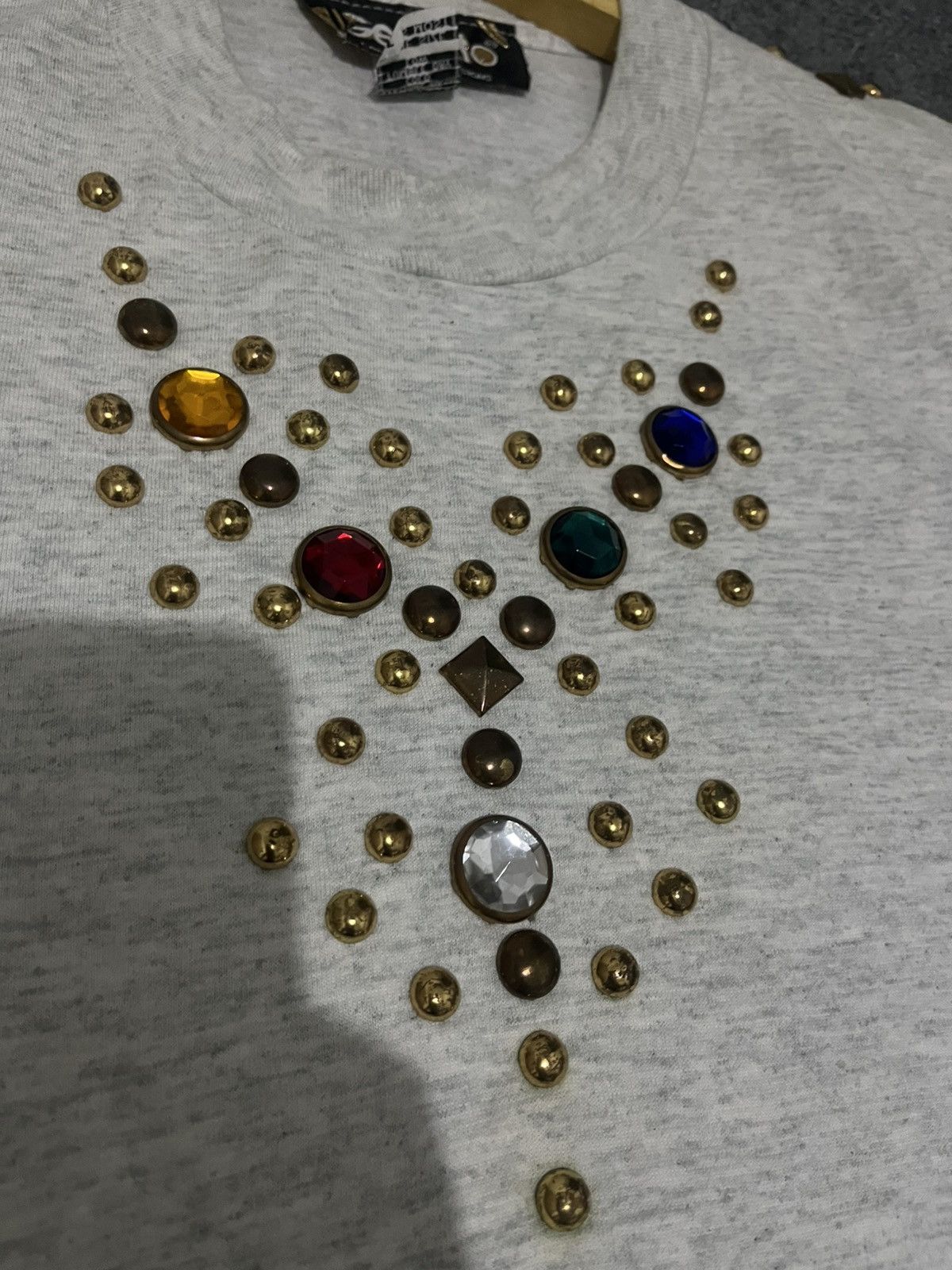 If Six Was Nine VINTAGE 90s GEPETTO Bejeweled Studded Tee Size US L / EU 52-54 / 3 - 6 Thumbnail