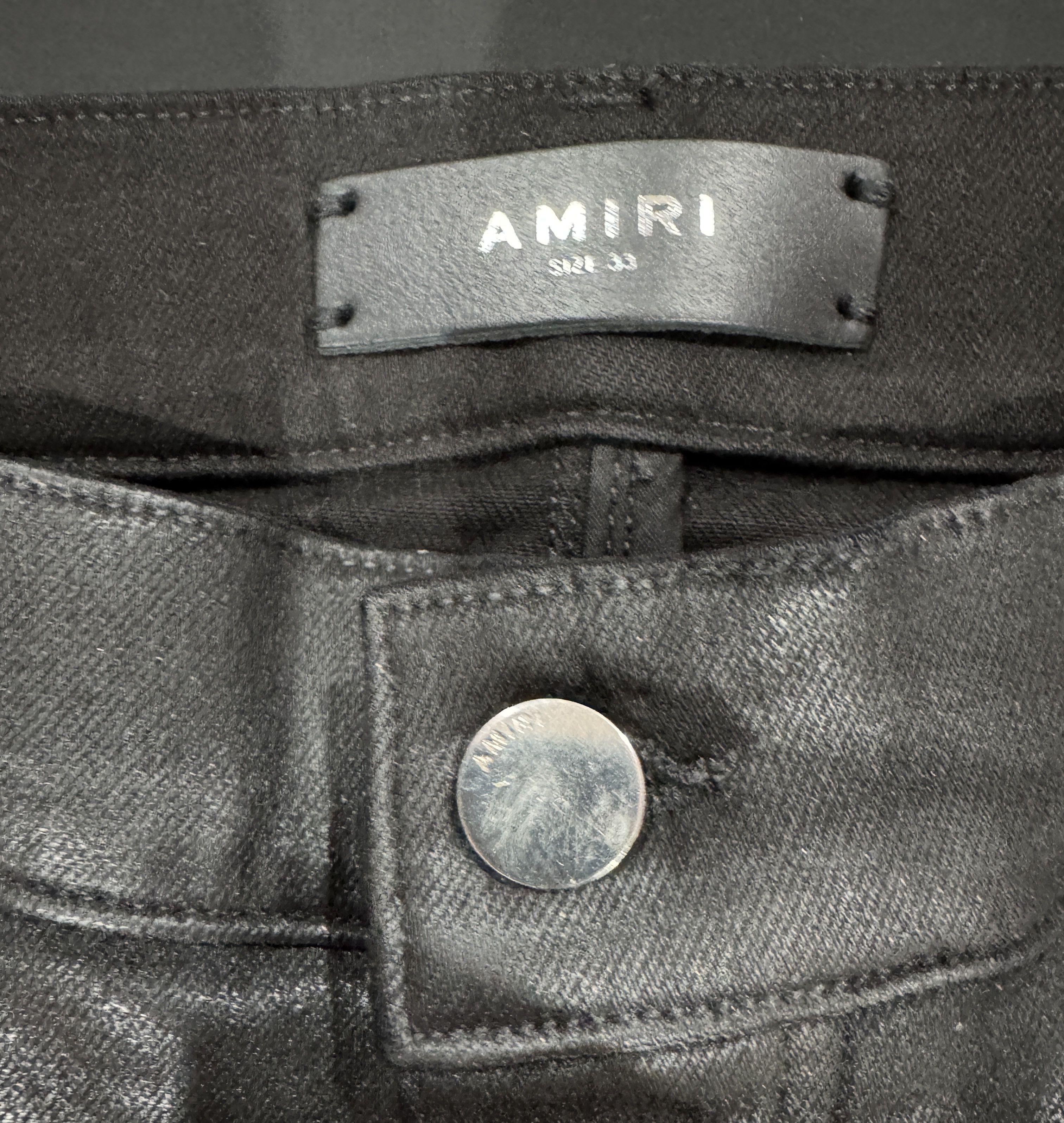 Amiri AMIRI WAXED BLACK JEANS SIZE 33 Size US 33 - 7 Thumbnail