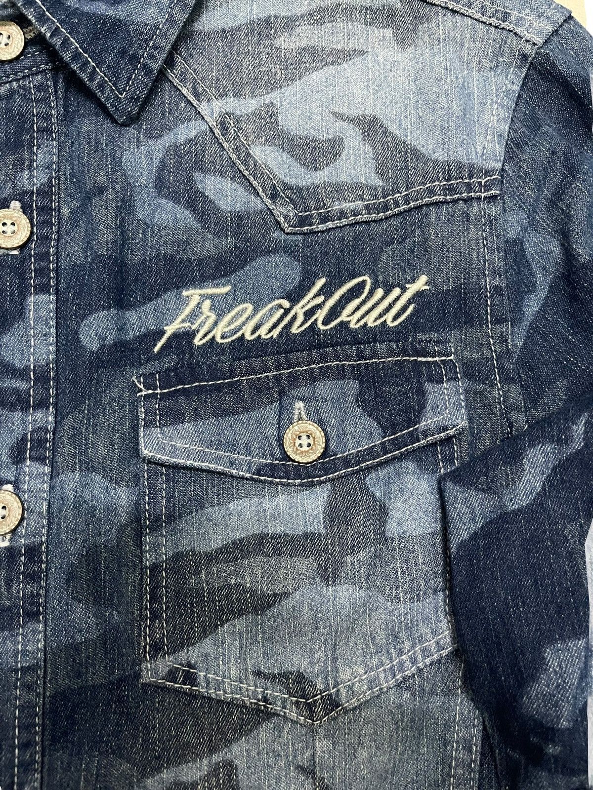 If Six Was Nine In The Attic Homme “Freak Out” Camo Western Denim Shirt Size US M / EU 48-50 / 2 - 6 Thumbnail