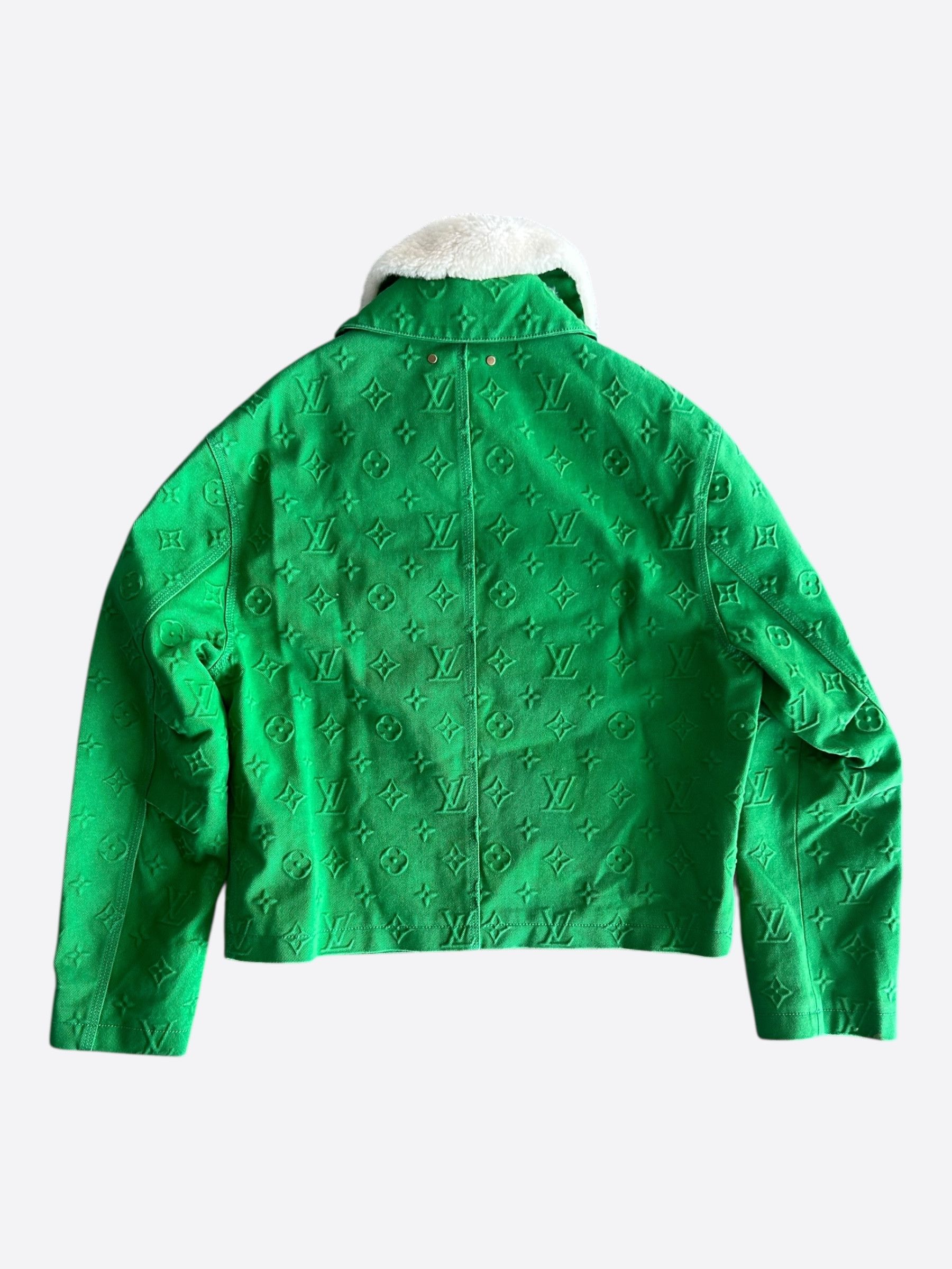 Louis Vuitton Louis Vuitton Green Monogram Shearling Workwear Jacket Size US XL / EU 56 / 4 - 2 Thumbnail
