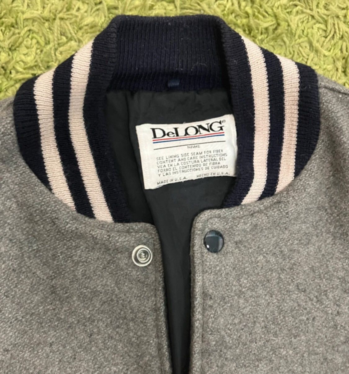 New York Yankees Vtg 90's DeLong Bomber wool leather Jacket