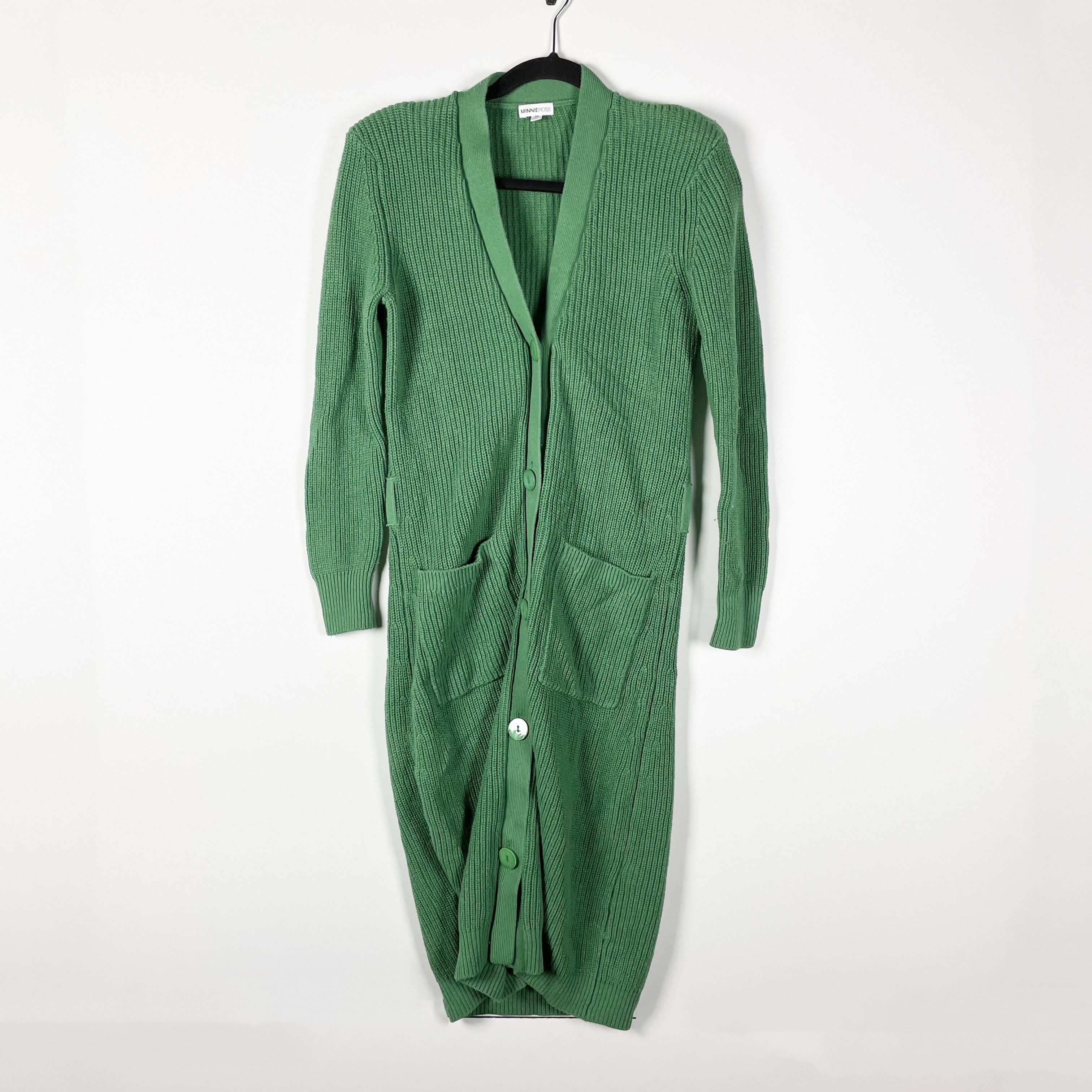 Minnie Rose Cotton Cashmere Belted Button