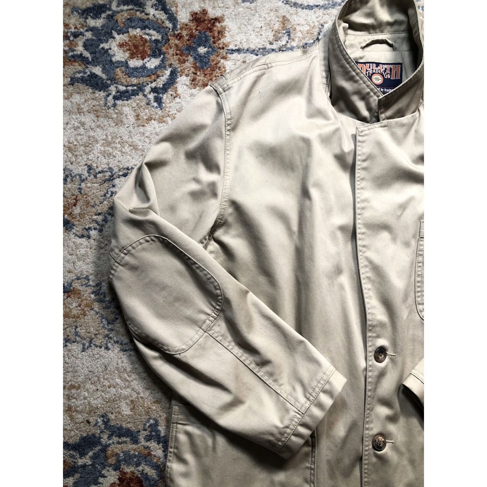 Duluth Trading Company Duluth Cotton Khaki Chore Jacket Mens XL Mid-Length Pockets Windproof Thermal Lined Size US XL / EU 56 / 4 - 4 Thumbnail