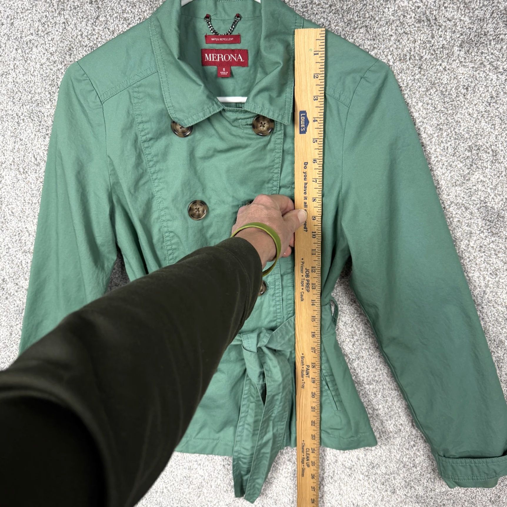 Merona Merona Jacket Womens Small Green Belted Trench Water Repellent Preppy Academia Size S / US 4 / IT 40 - 2 Thumbnail