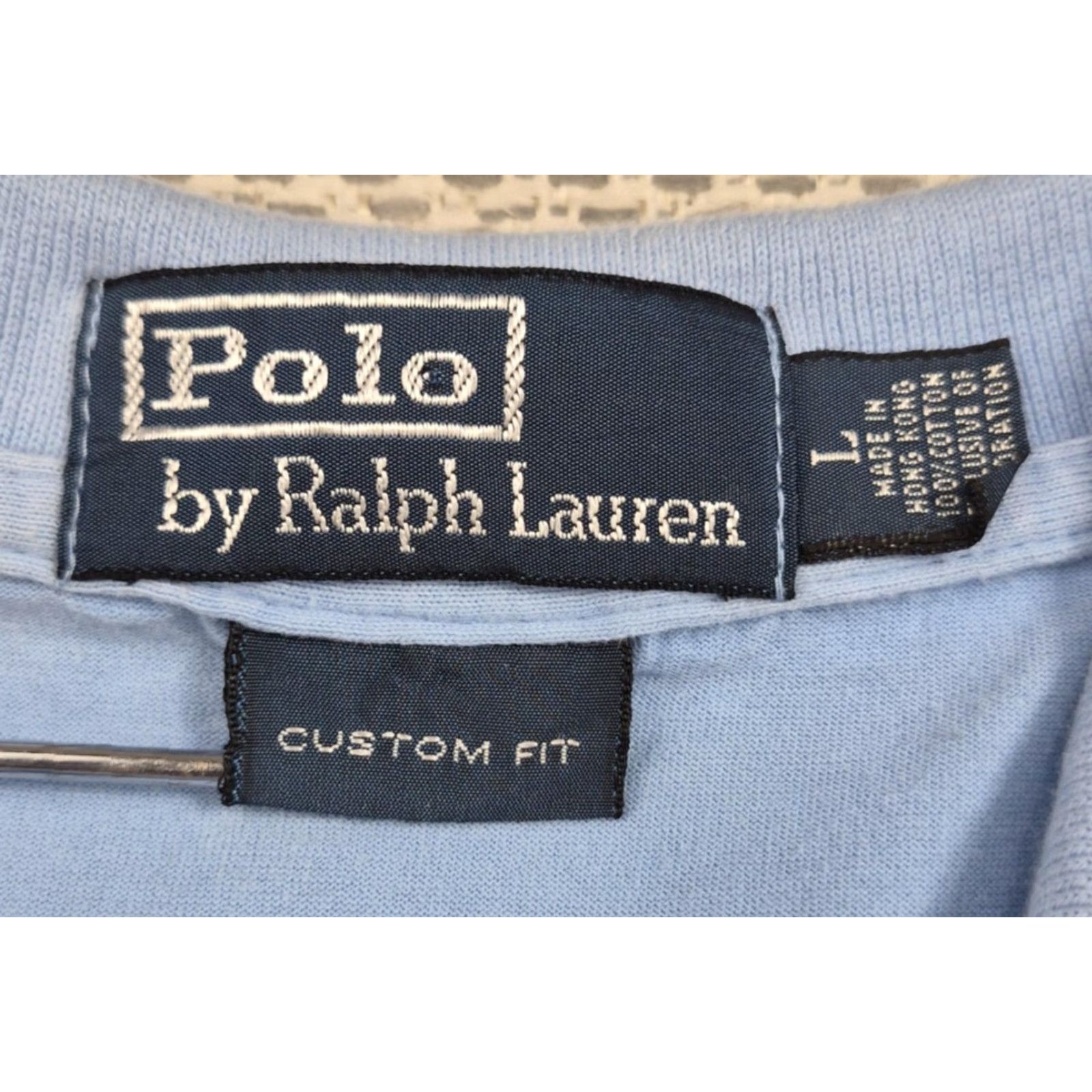 Polo Ralph Lauren Polo Ralph Lauren Polo Shirt Mens Large Blue Custom Fit Pique Cotton Knit Size US L / EU 52-54 / 3 - 4 Thumbnail