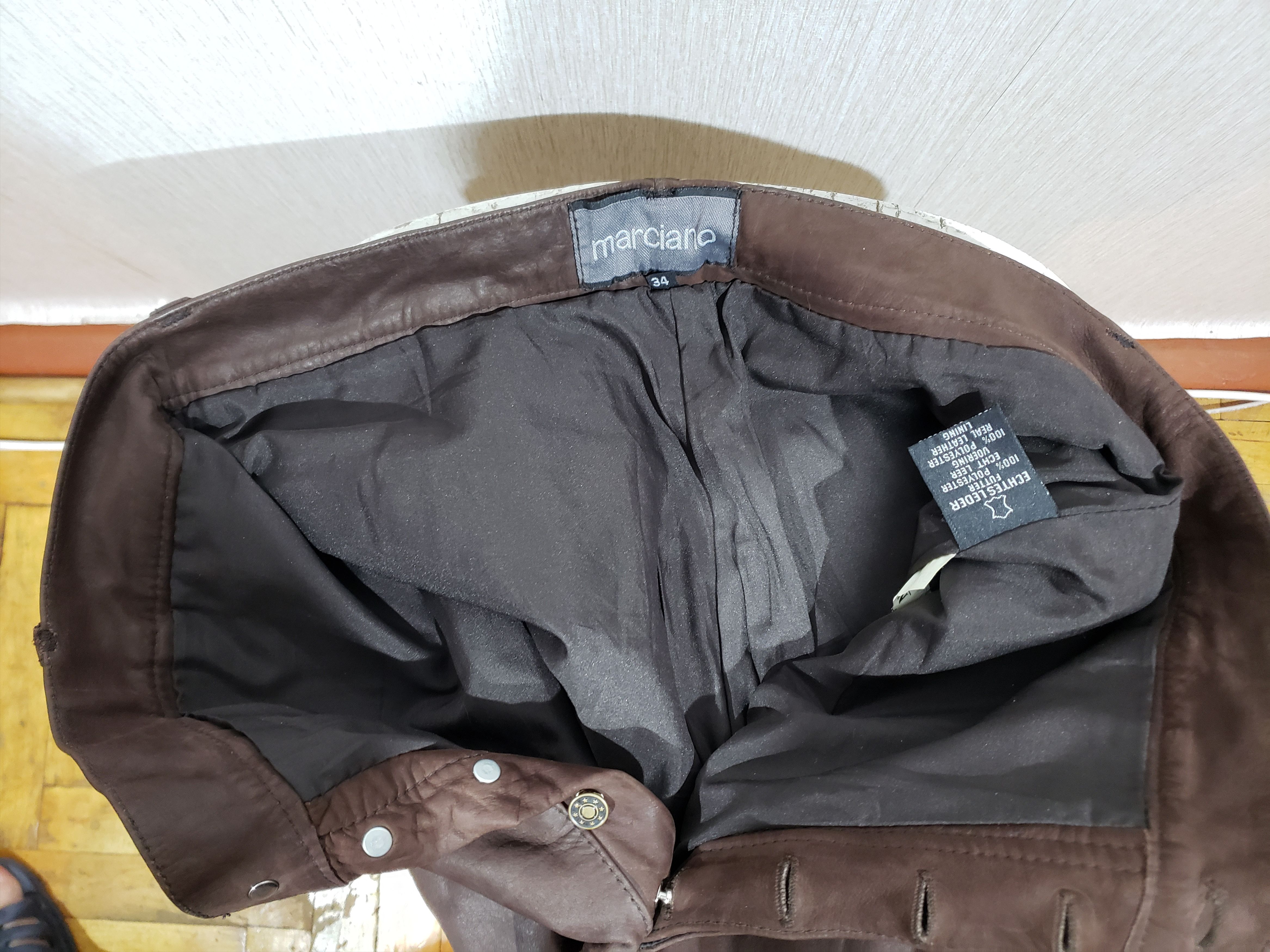 Genuine Leather Brown nubuck leather pants. Size US 33 - 8 Thumbnail