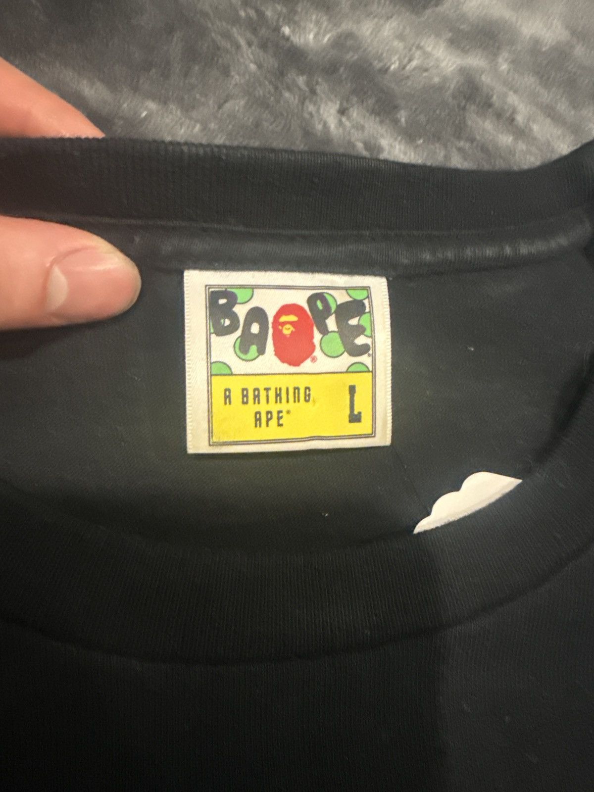 Bape Bape Tee- Black shirt/ Green Camo Size US L / EU 52-54 / 3 - 3 Thumbnail