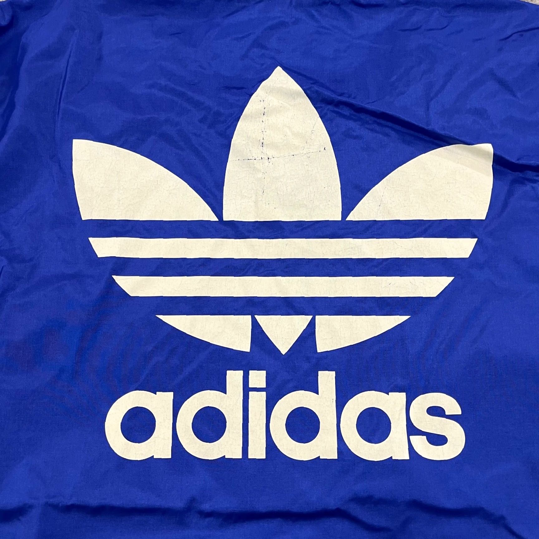 Adidas VINTAGE Adidas Descente Jacket Mens M/L Blue Windbreaker Pullover Trefoil Japan 90s VTG Stops Logo Crackling Back Graphic 90s Mens M-L Blue Size US M / EU 48-50 / 2 - 2 Thumbnail