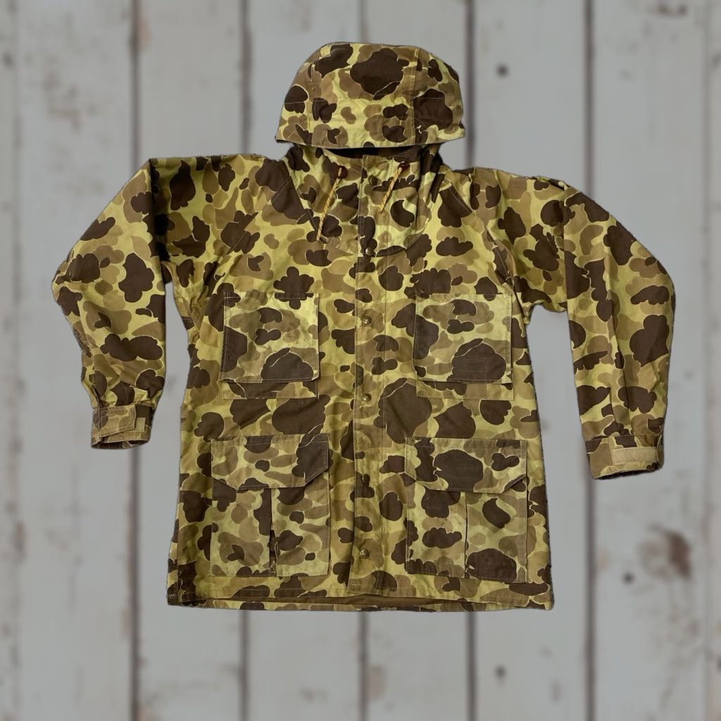 Rains VINTAGE Columbia Jacket Mens L Brown Duck Camo Hunting Gore Tex Rain Coat 80s Size US L / EU 52-54 / 3 - 1 Thumbnail