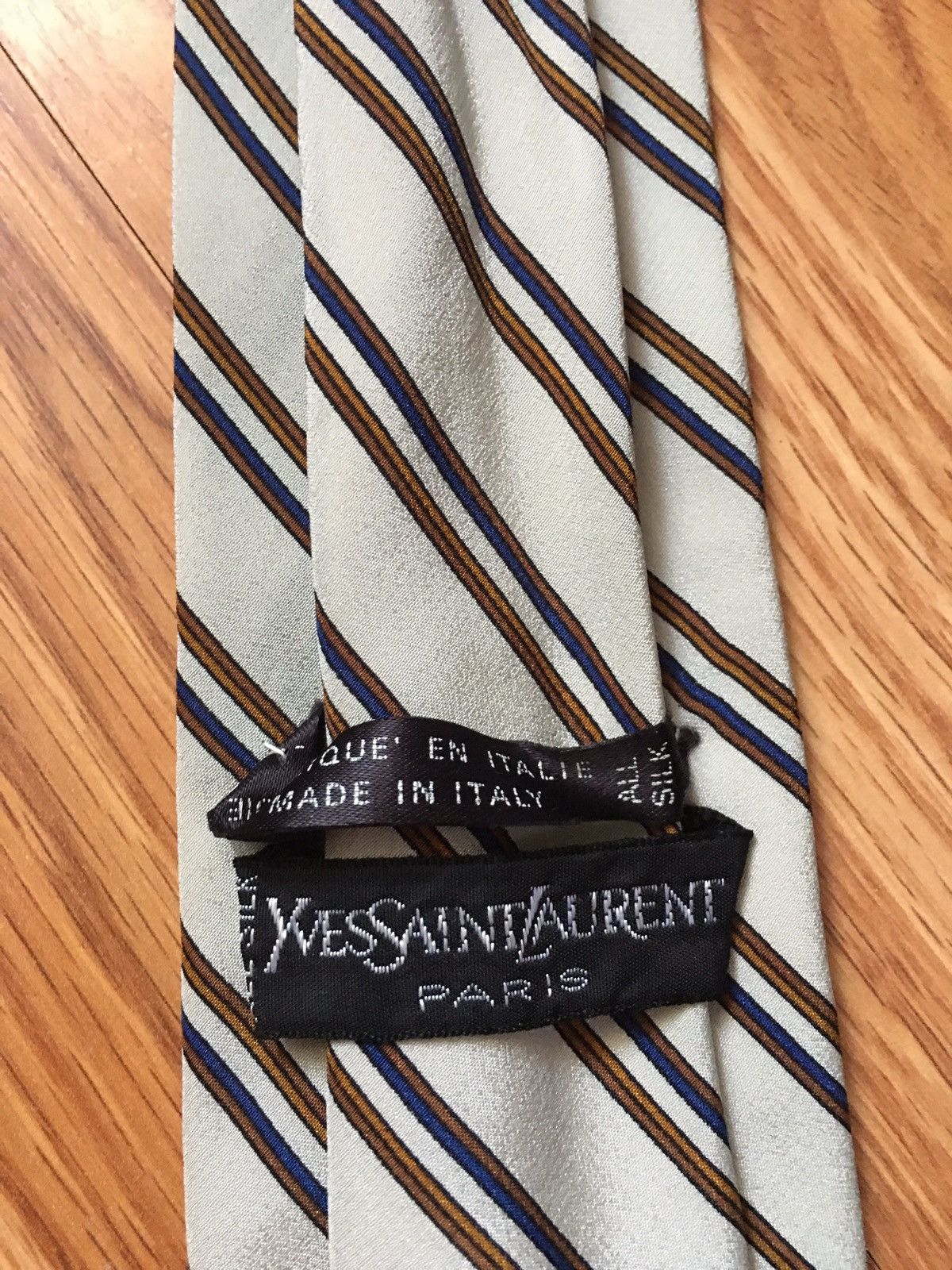 Yves Saint Laurent Yves Saint Laurent YSL Vintage Stripe Silk Mens Tie Size ONE SIZE - 3 Thumbnail