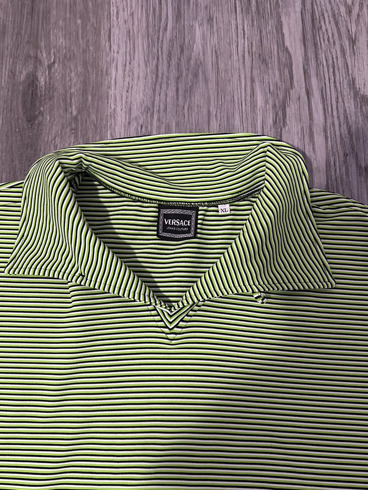 Versace Green striped versace shirt Size US XL / EU 56 / 4 - 4 Thumbnail