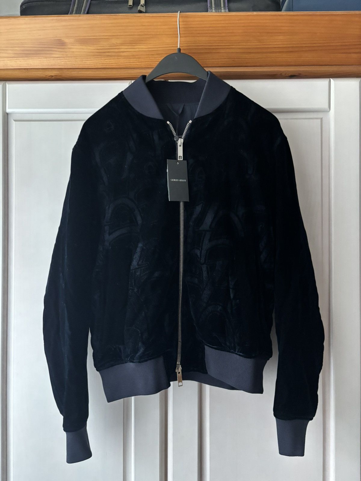 Giorgio Armani Giorgio Armani monogram pattern velvet bomber jacket Size US M / EU 48-50 / 2 - 7 Thumbnail