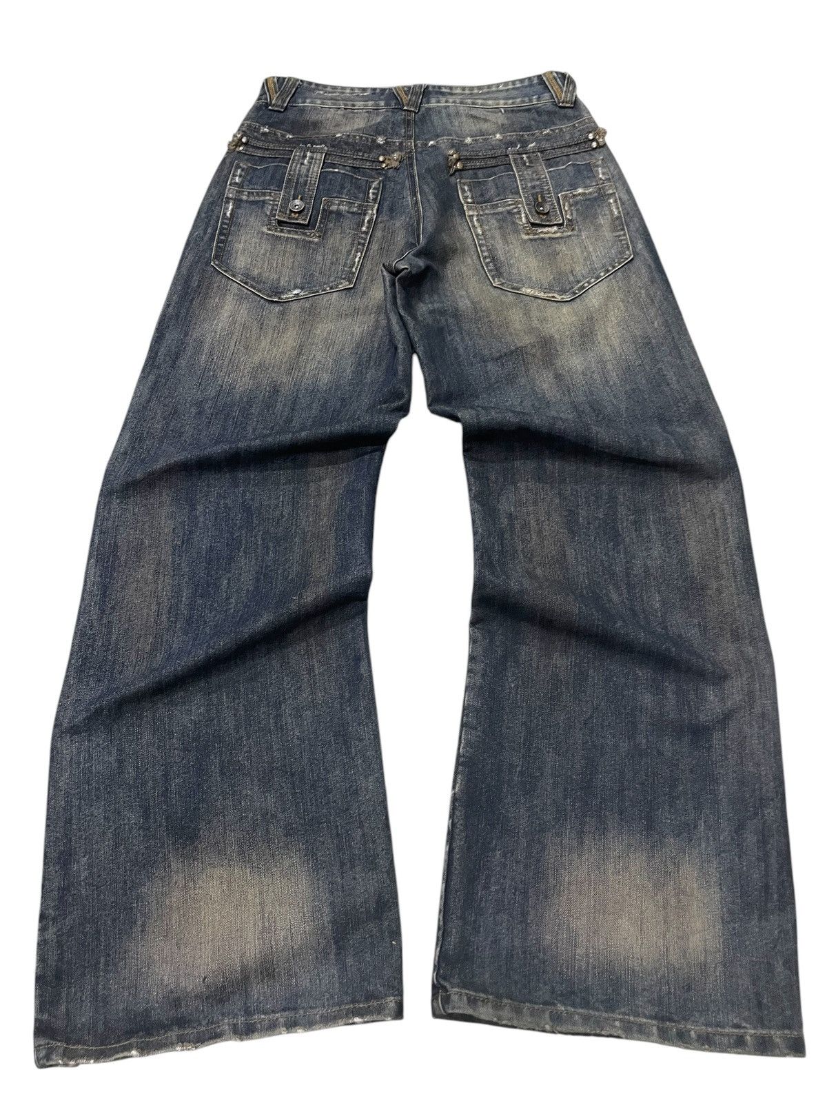 Hysteric Glamour × Japanese Brand × Valentino Rudolph Valentino Japan Mud Wash Baggy Loose Jeans Size US 32 / EU 48 - 2 Thumbnail