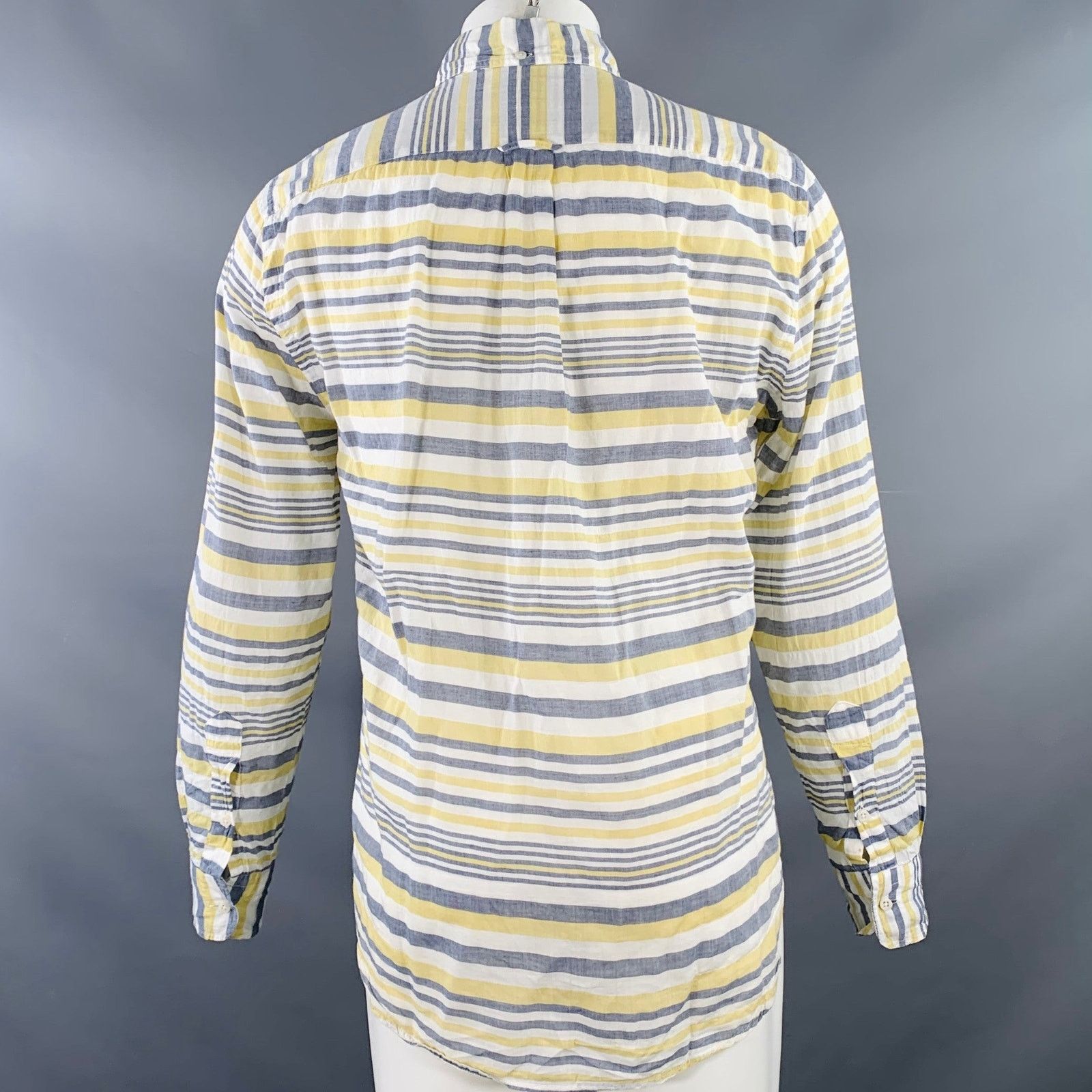Gitman Bros. Size M White Grey Yellow Plaid One Pocket Long Sleeve Shirt Size US M / EU 48-50 / 2 - 3 Thumbnail