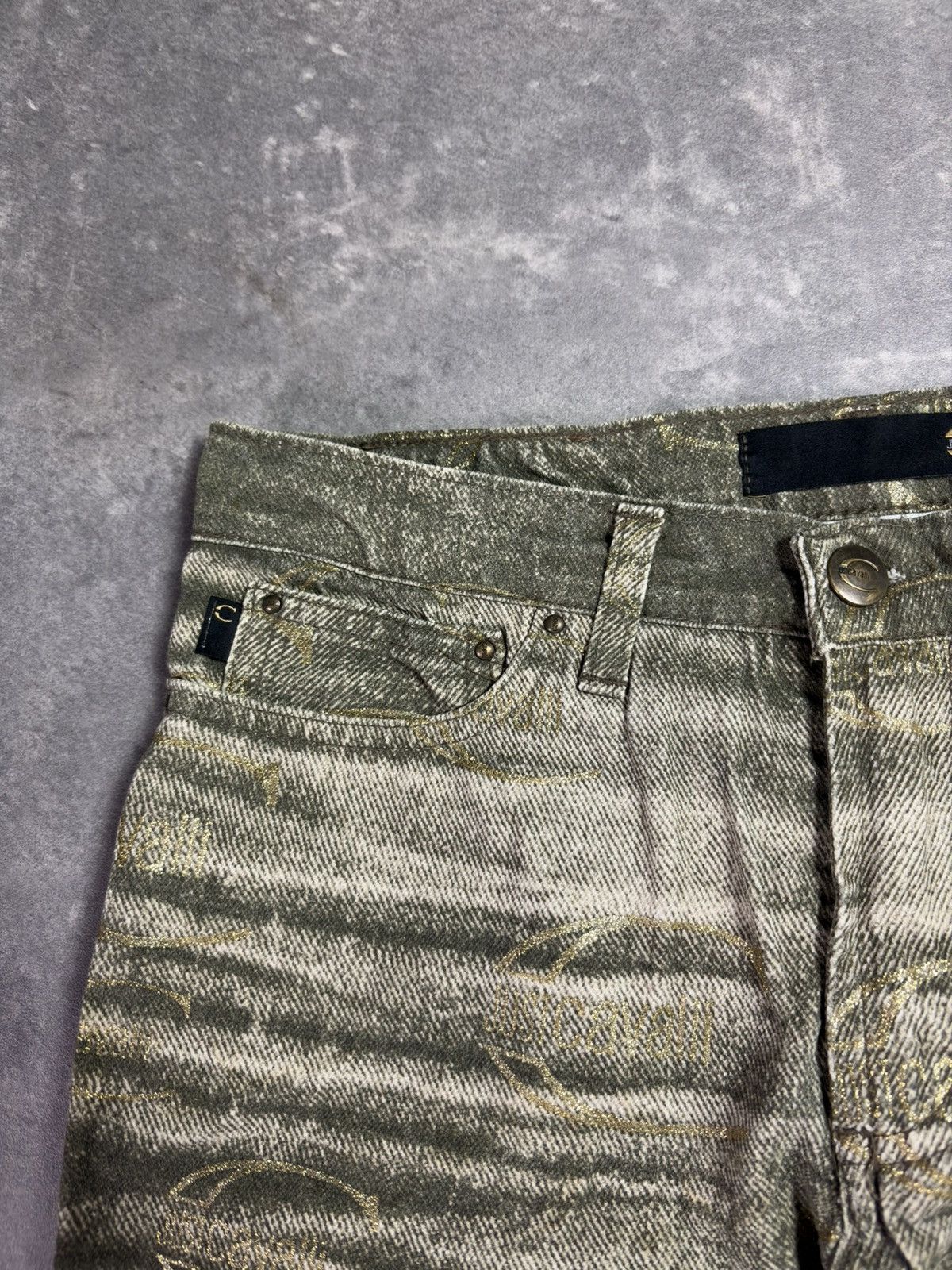 Just Cavalli 00s Just Cavalli Propaganda Multilogo Monogram Flared Jeans Size US 28 / EU 44 - 6 Thumbnail