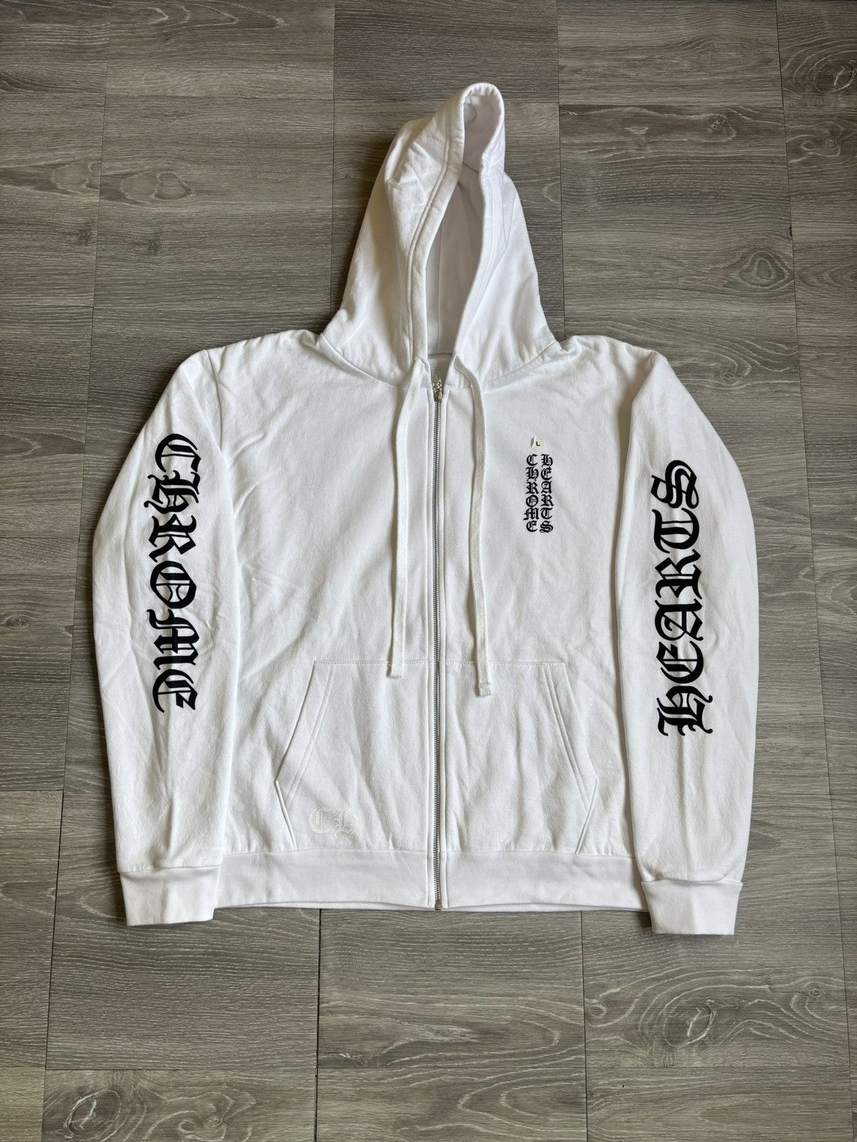 Chrome Hearts Chrome Hearts White Vertical Logo Zipup Hoodie Size US L / EU 52-54 / 3 - 2 Thumbnail