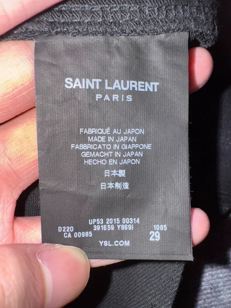 Saint Laurent Paris Saint Laurent Paris Coated waxed distressed denim pants Size US 29 - 8 Thumbnail