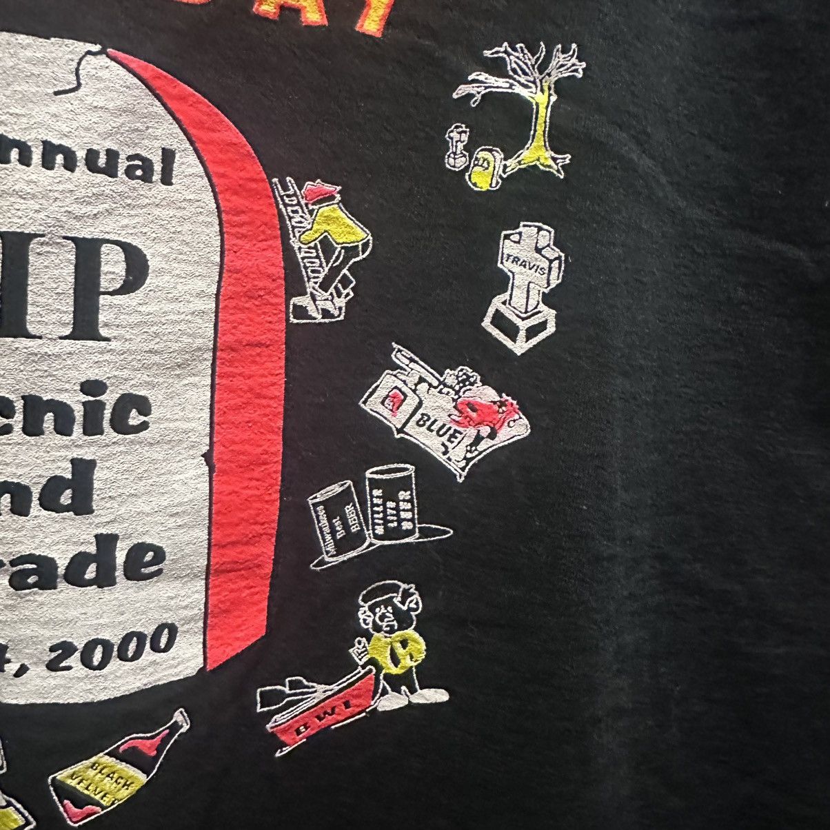 Fruit Of The Loom Vintage Y2K Graveyard Point Labor Day T-Shirt Spooky Size L Size US L / EU 52-54 / 3 - 4 Thumbnail