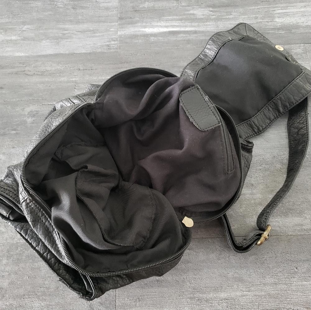 Designer Black Gold Faux Leather Mini Backpack Size ONE SIZE - 5 Thumbnail