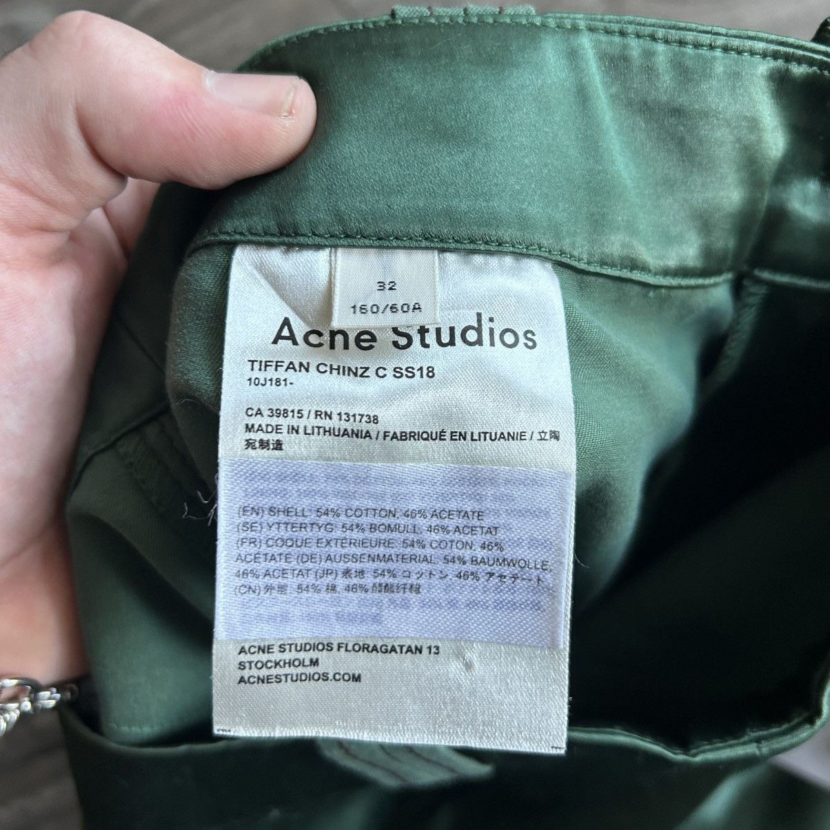 Acne Studios Acne Studios Dark Green Satin Slacks 28/30 Size 28" / US 6 / IT 42 - 8 Thumbnail