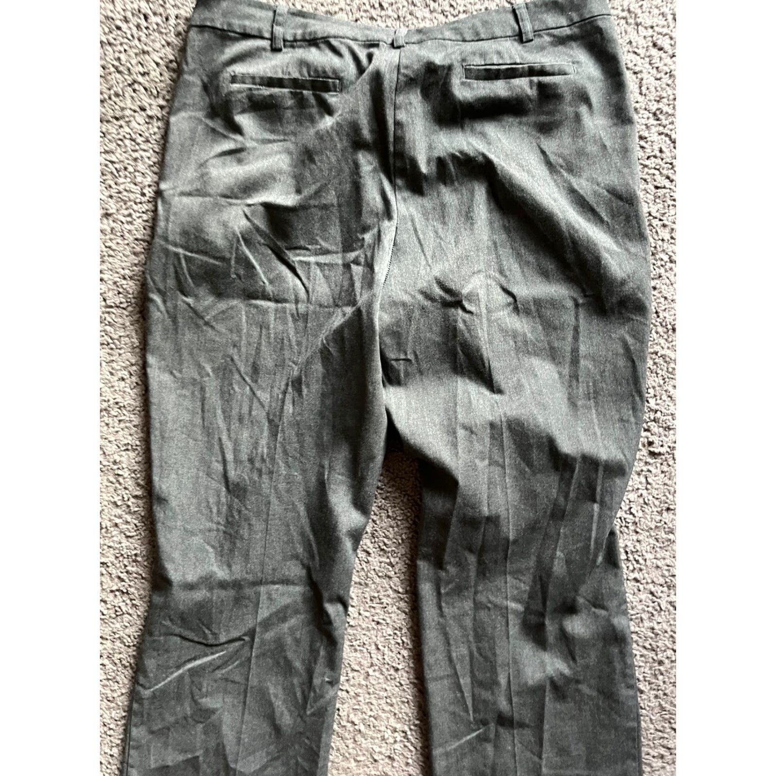 Tommy Hilfiger Womens Tommy Hilfiger Dress Pants 14 Gray Cotton Trouser Polyester Blend Flat Fr Size 36" / US 14 / IT 50 - 4 Thumbnail