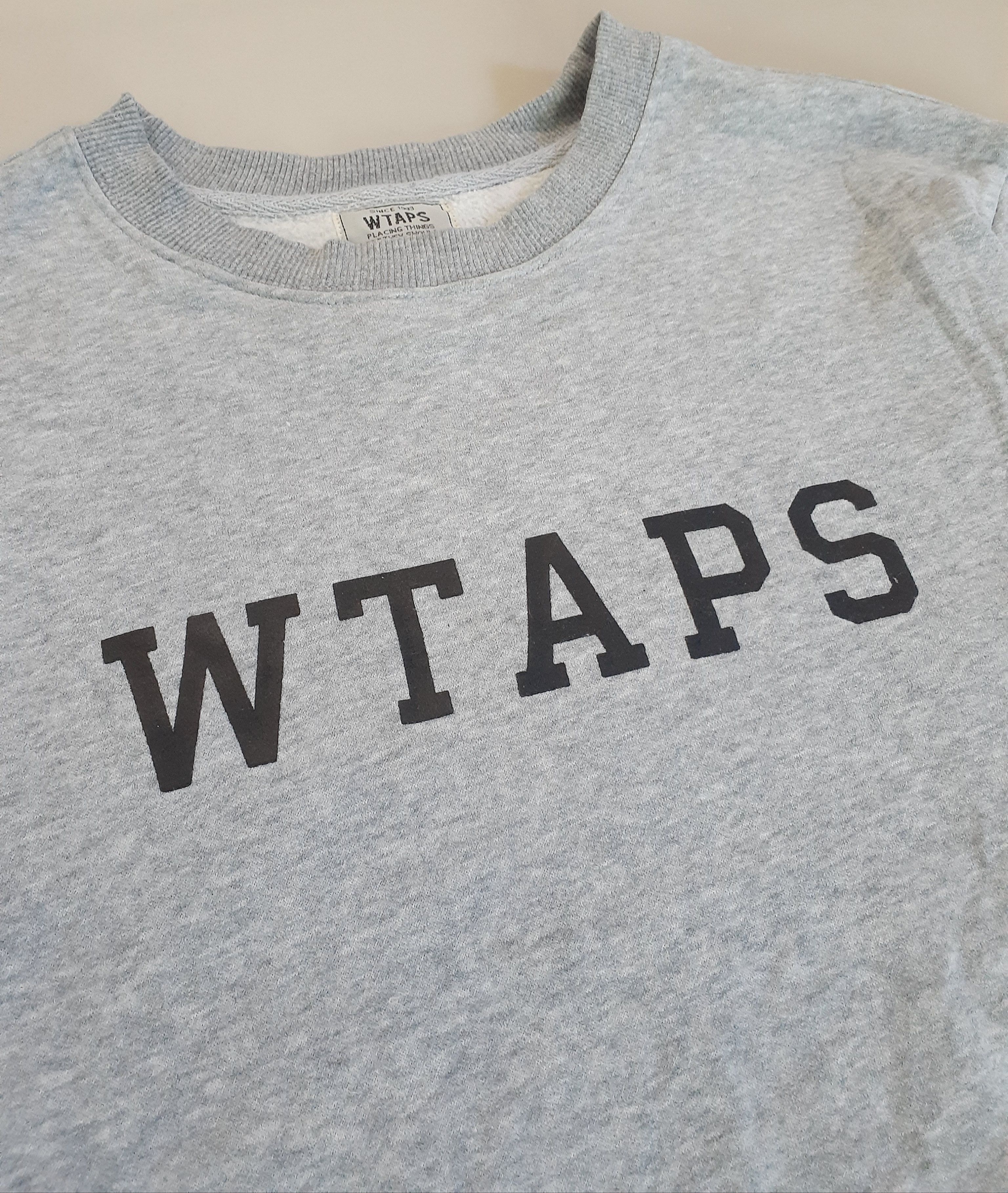 Japanese Brand × Wtaps WTAPS Grey Script Crewneck Size US M / EU 48-50 / 2 - 3 Thumbnail