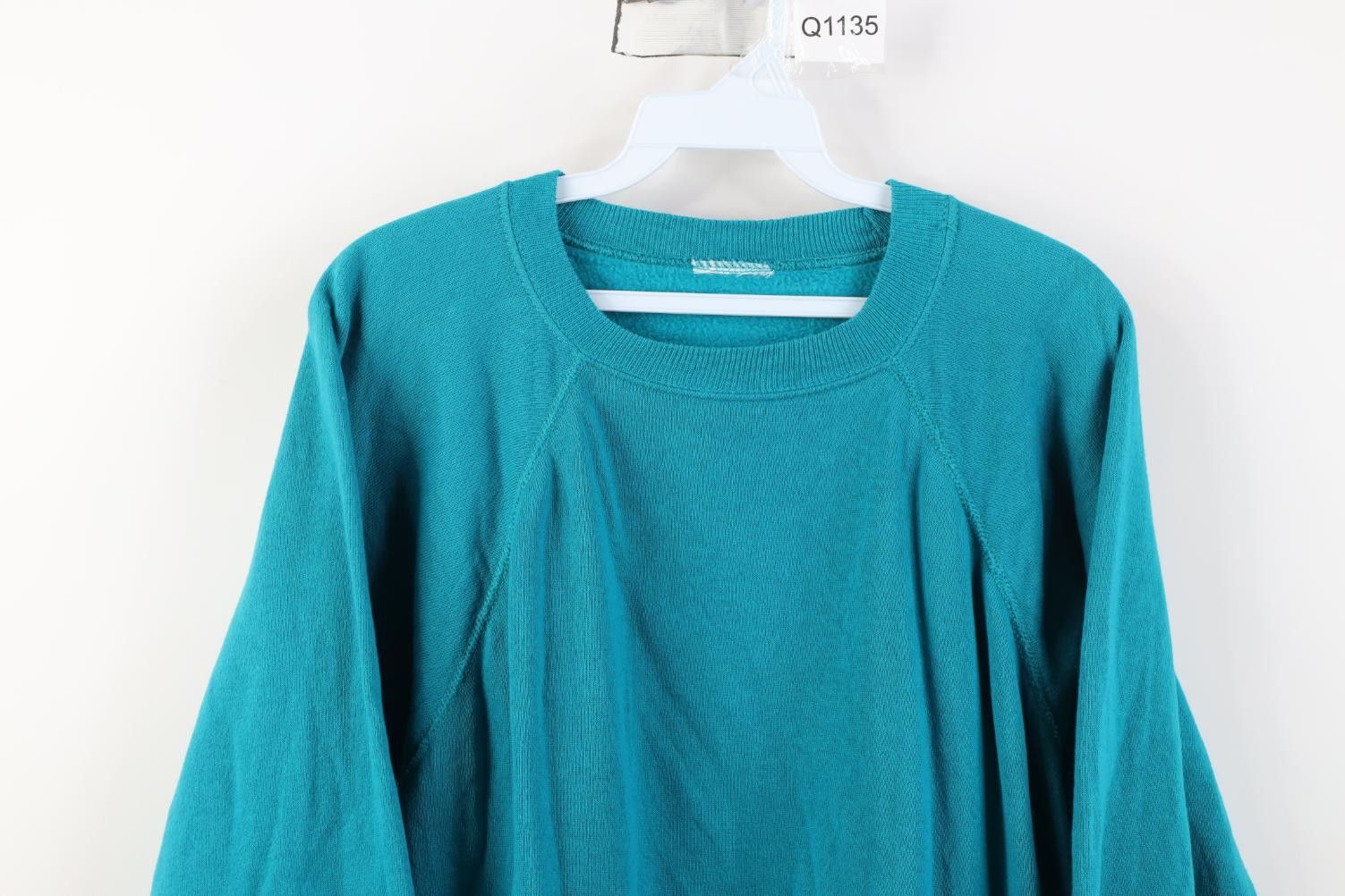 Vintage Vintage 90s Streetwear Baggy Fit Crewneck Sweatshirt Teal Size US XL / EU 56 / 4 - 2 Thumbnail