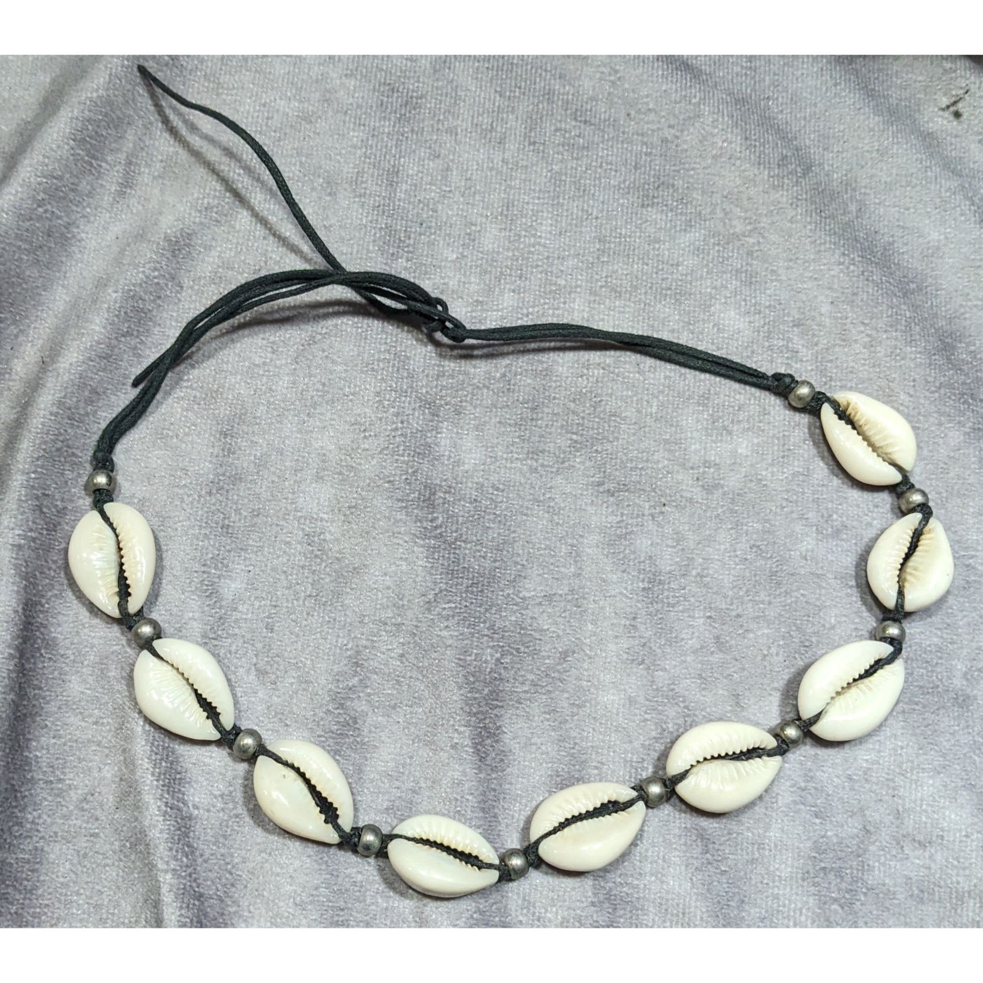 Other Vintage 90s Beachy Puka Shell Tie On Necklace With Silver To Size ONE SIZE - 6 Thumbnail