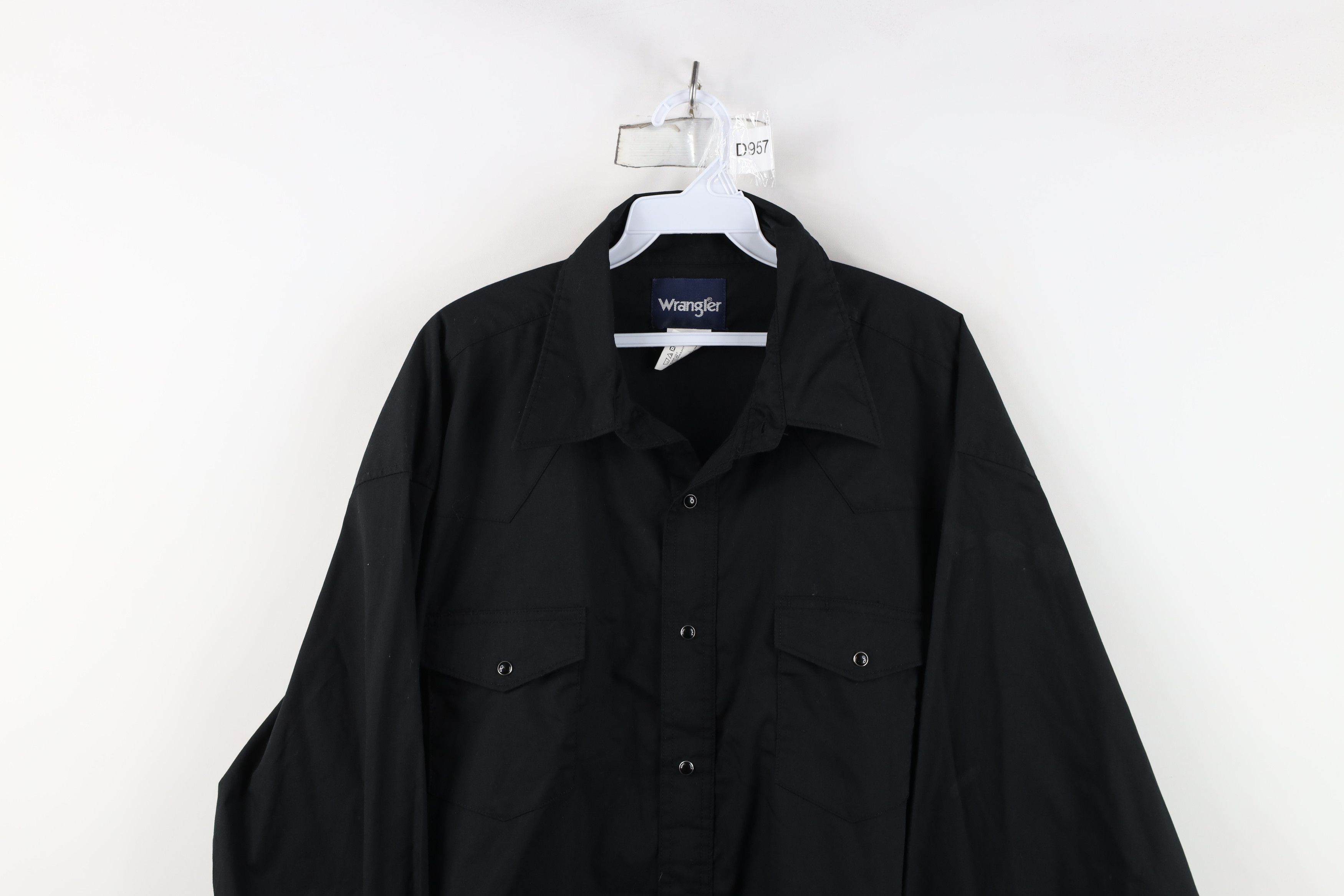 Wrangler Vintage 90s Wrangler Cowboy Snap Button Collared Shirt Black Size US XXL / EU 58 / 5 - 2 Thumbnail